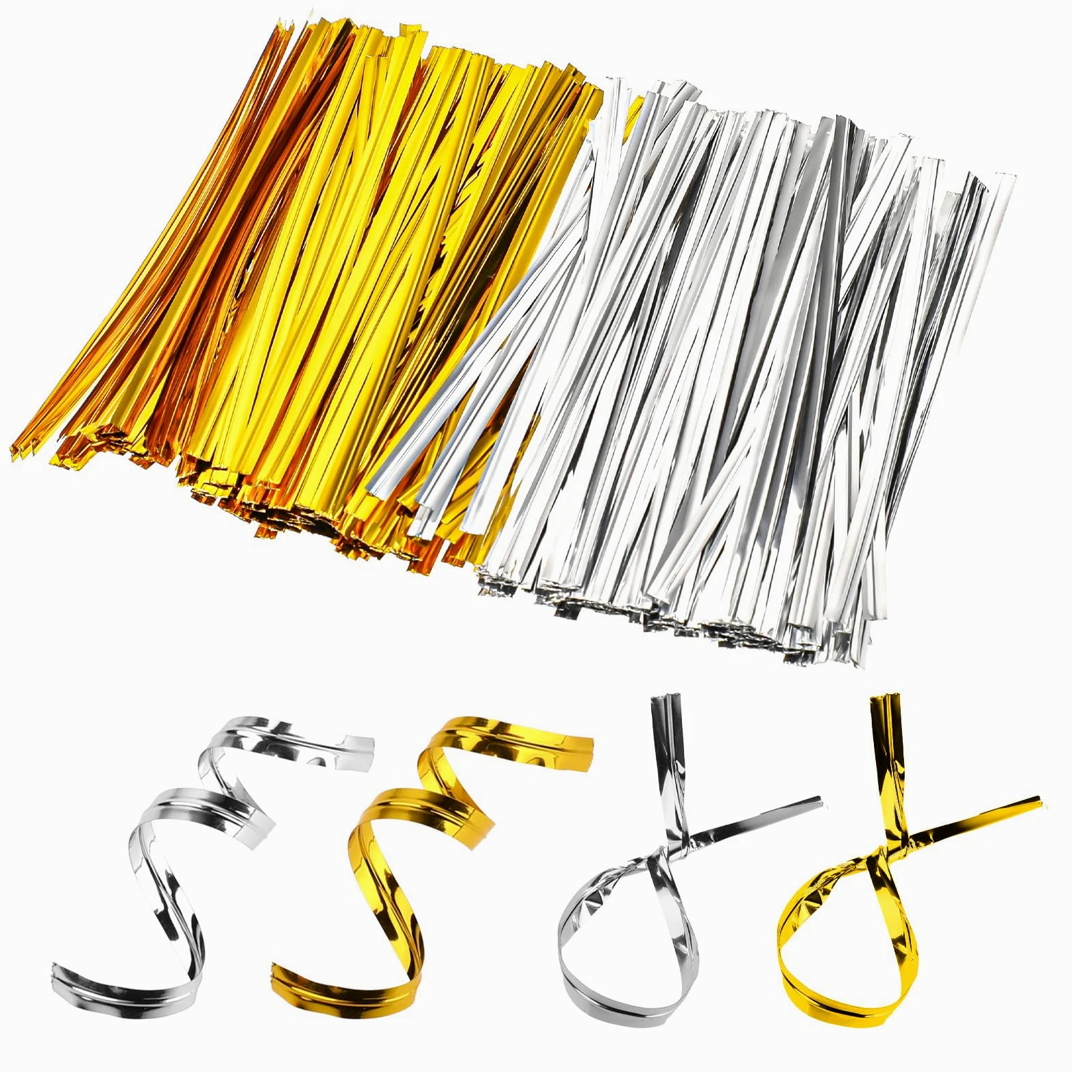 Jeffdad 1600 pièces Attaches torsadées métalliques, Attaches torsadées de 4 "pour Sacs en Plastique, Sacs Attaches torsadées en Aluminium pour Sacs à Pain, Sacs Cadeaux, Sacs à friandises, Sacs à Bon
