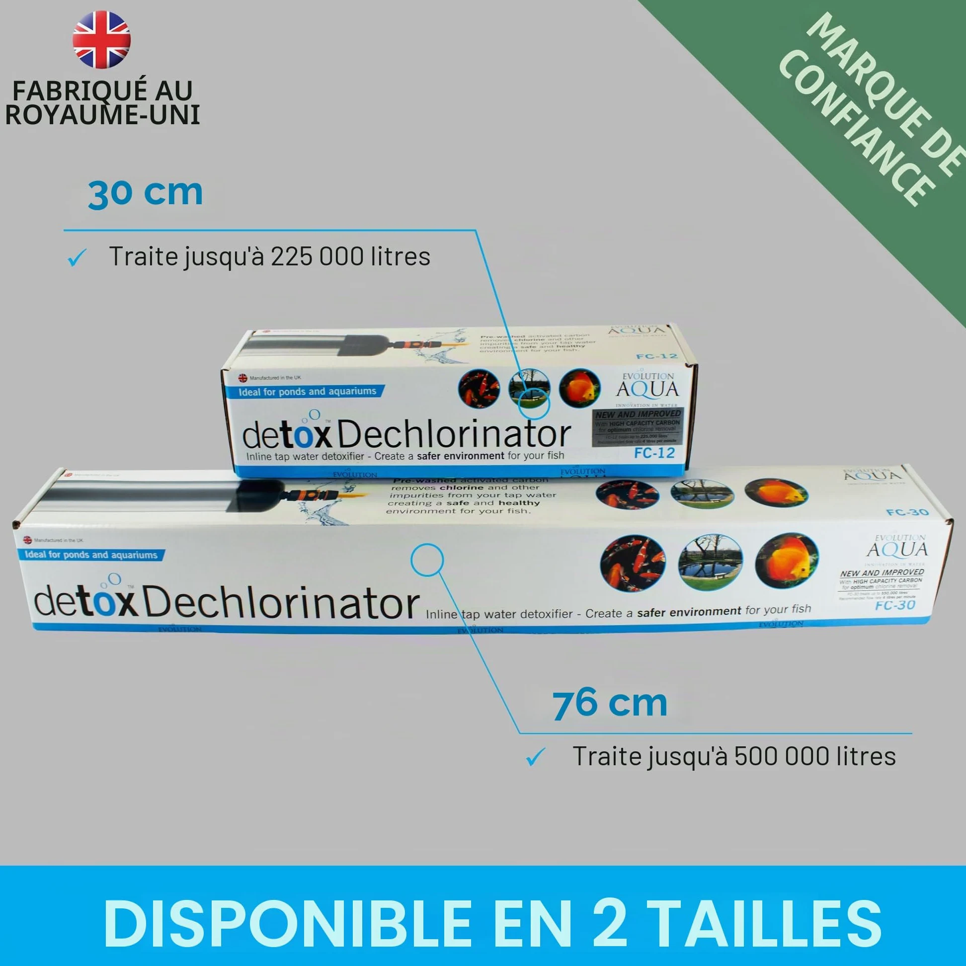 Evolution Aqua pond dechlorinator Système de déchloration de l'eau du robinet 30 cm, Produit pour Bassin