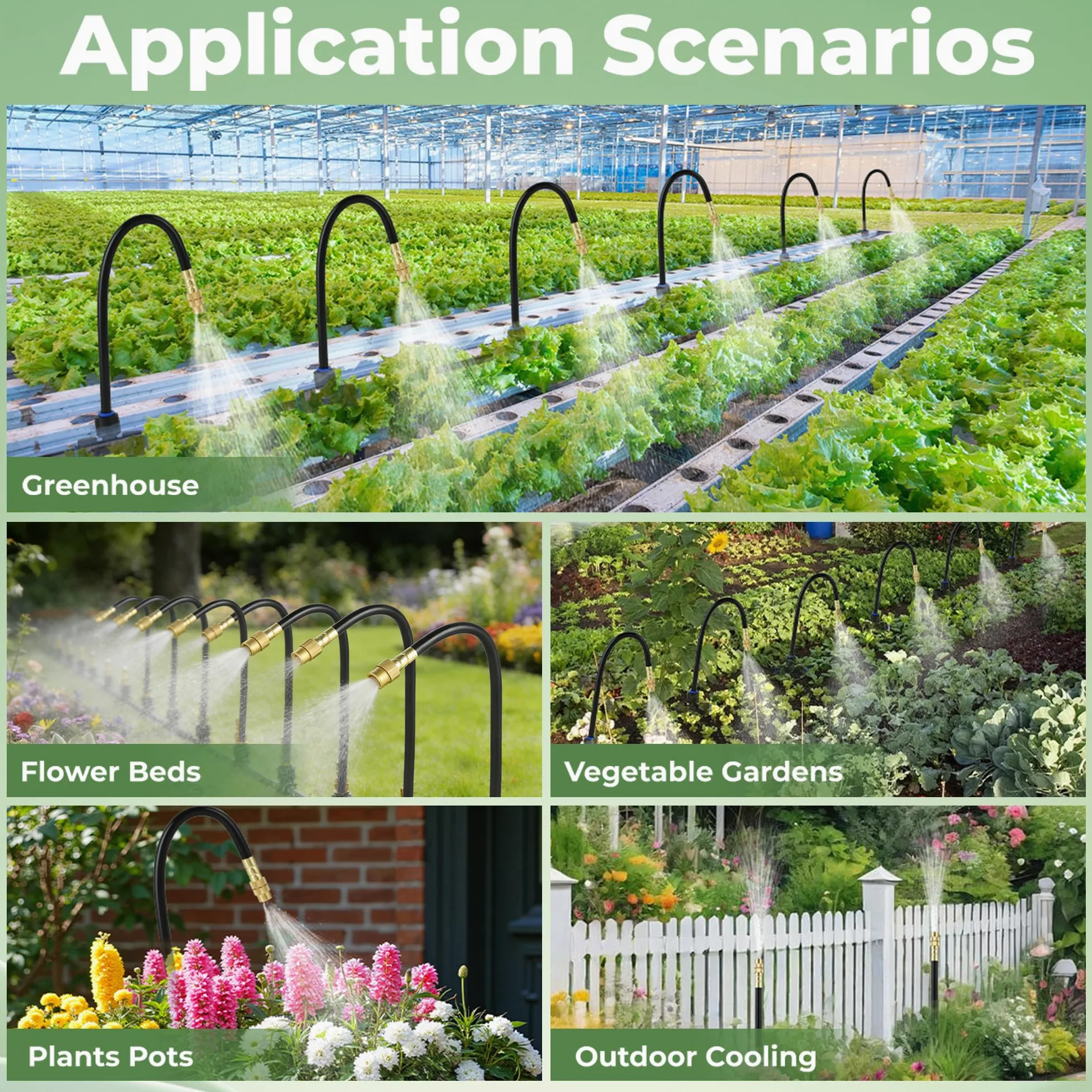 Système d'irrigation Micro Drip System pour le jardin : 38 m avec 20 buses de pulvérisation, arrosage gouttelette, kit incurvé pour balcon, plate-bande surélevée de jardin, raccord rapide