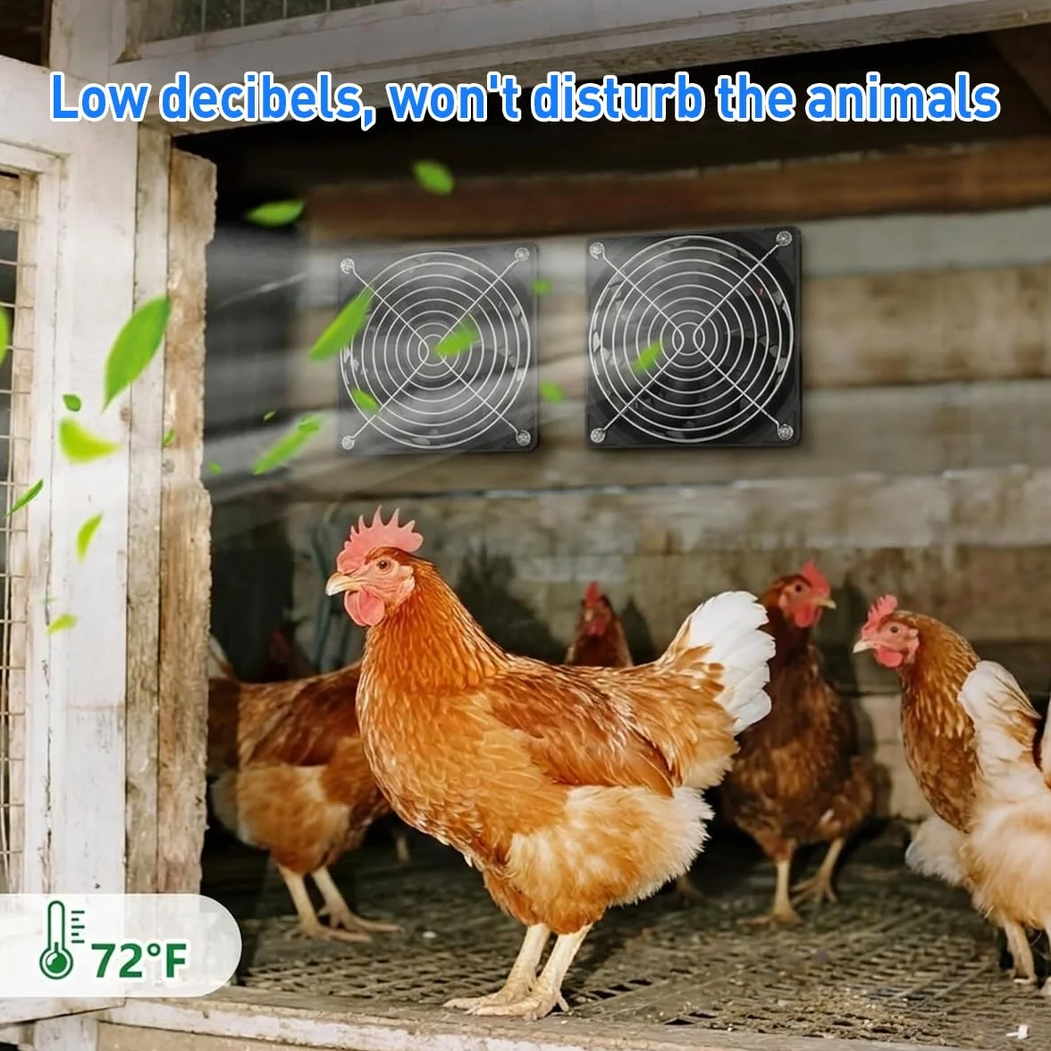 Ventilateur solaire 15 W étanche pour serre, air admission échappement, niche animaux