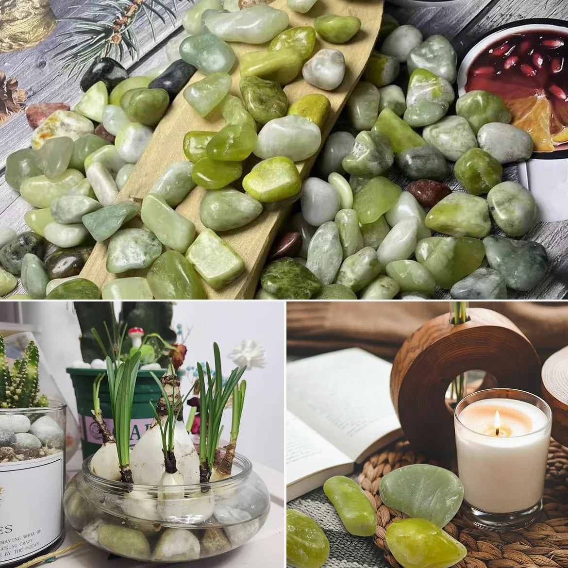 YISZM Pierres de rivière en jade de 9 kg pour aménagement paysager, galets naturels de 5 à 7,6 cm pour plantes d'intérieur, pierres décoratives polies pour remplissage de vase, aquariums, jardin