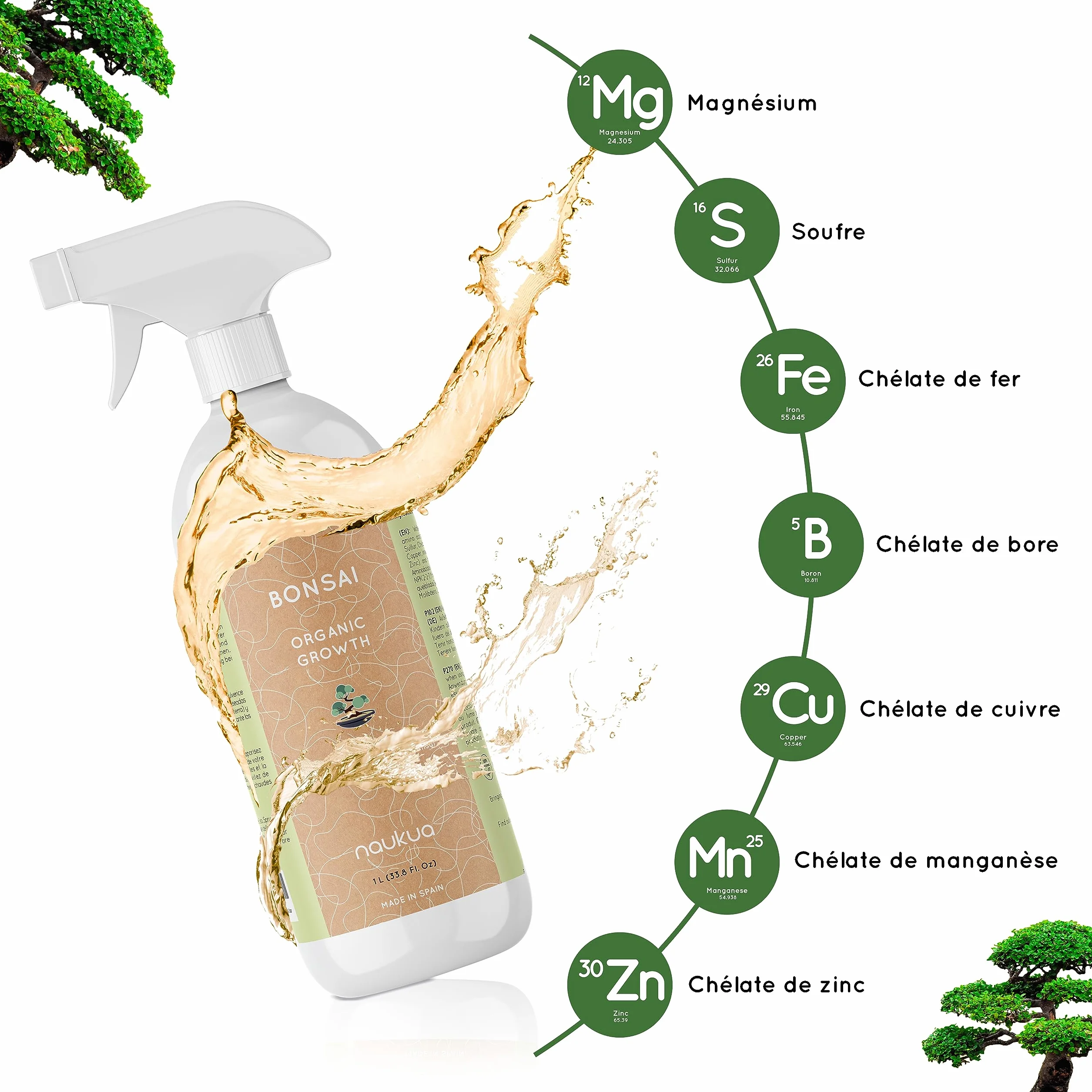 Engrais Liquide Bio pour Bonsaïs 1L - Spray Prêt à l'Emploi - Fabriqué en Espagne