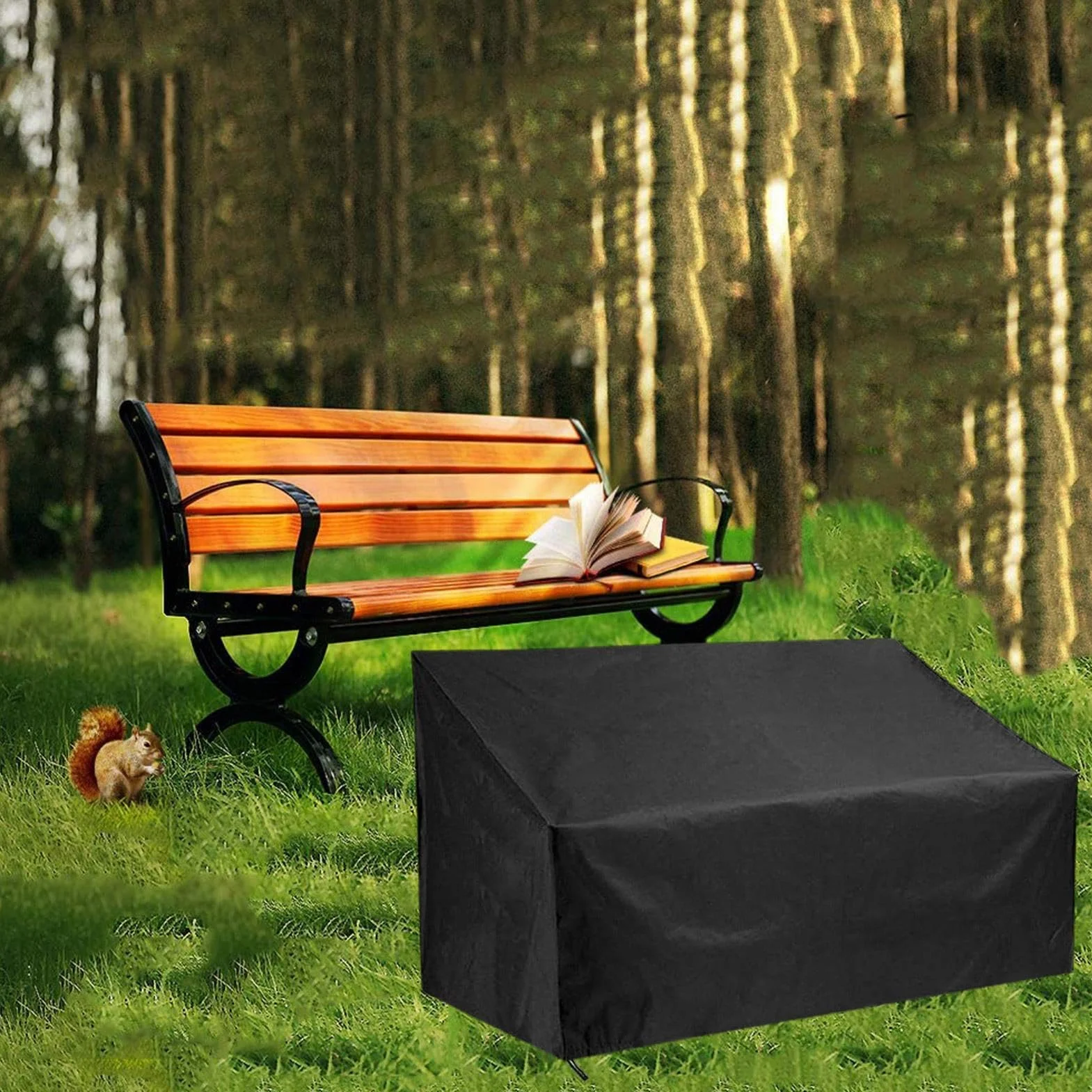 Housse Banc de Jardin 2/3/4 Places, Protection Extérieur Étanche Anti-UV 210D Oxford