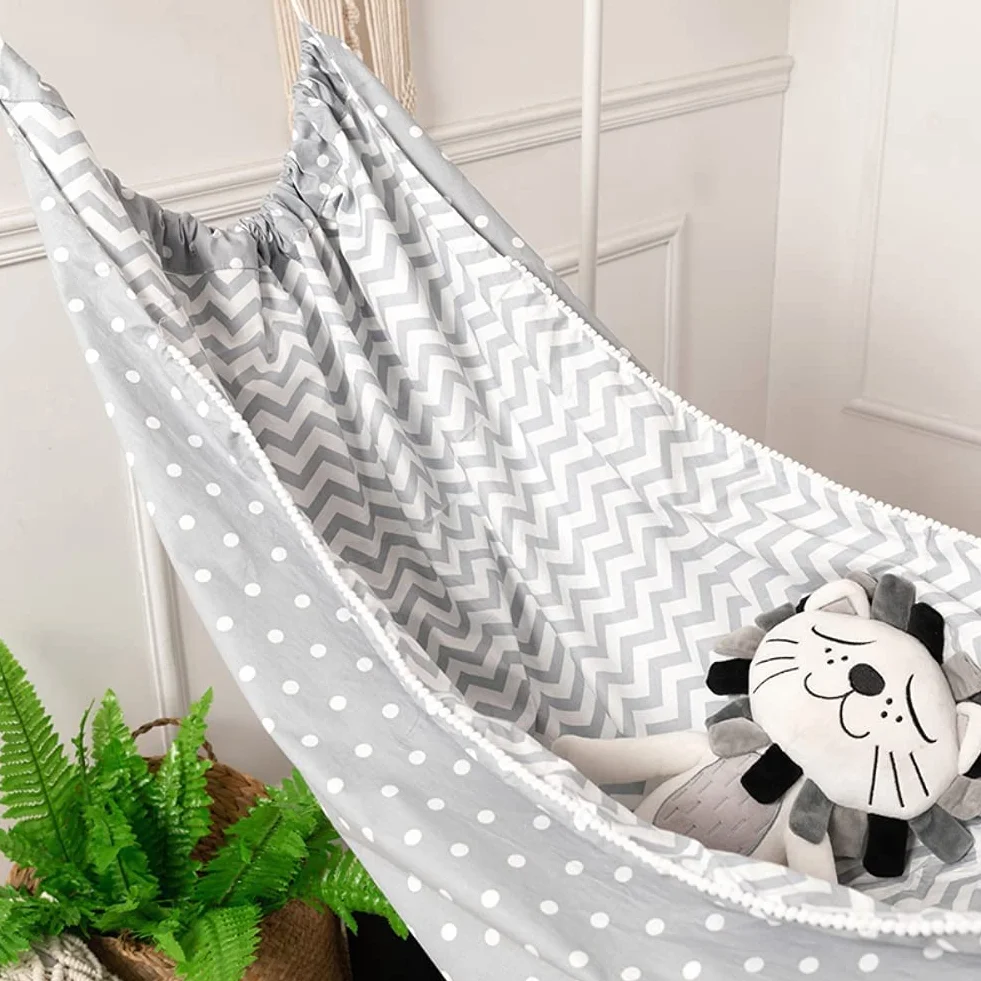 NOLLAM Hamac portable pour enfants en coton à suspendre pour intérieur/extérieur, 99,1 x 129,5 cm, poids maximum 50 kg