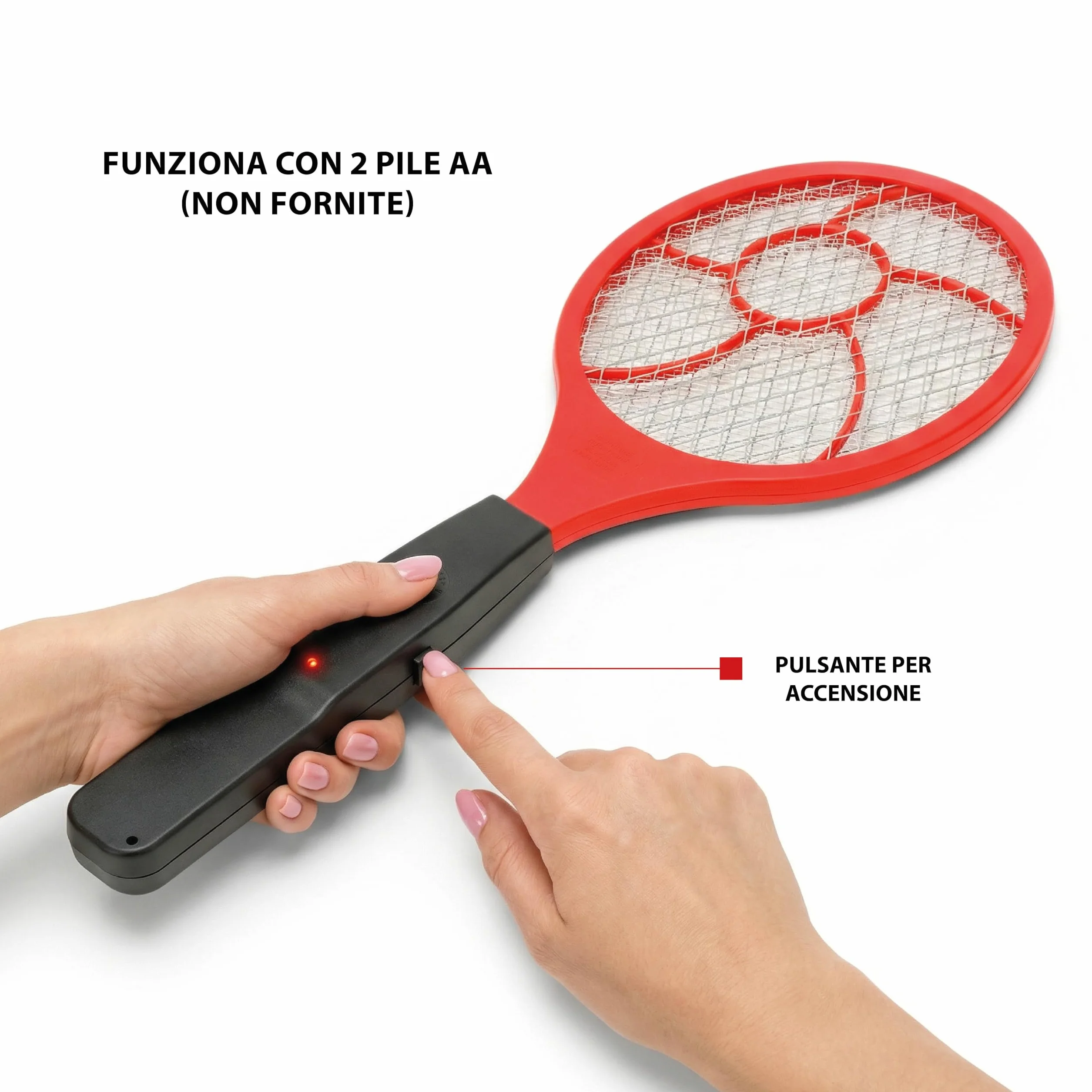 VELAMP JOKO REPEL03 Raquette Électrique Insectes Anti Moustique 1500V 3 Couches LED 16x44,5cm