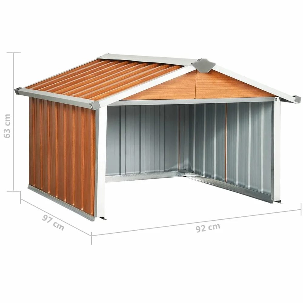 vidaXL Garage Tondeuse à Gazon 92 x 97 x 63 cm Acier galvanisé Marron