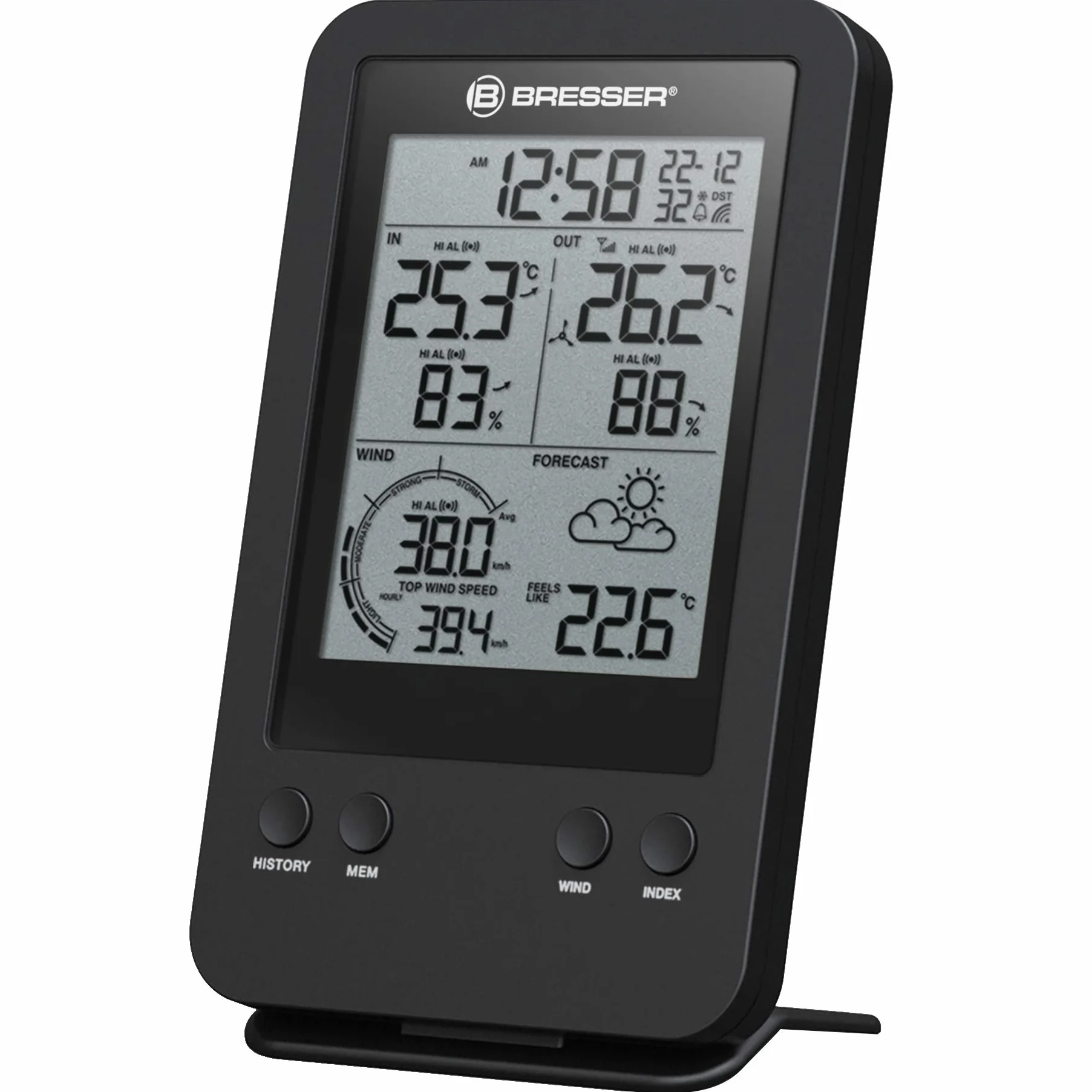 Bresser Station météo sans fil Avec écran noir et blanc sans Wi-Fi. Écran noir et blanc.
