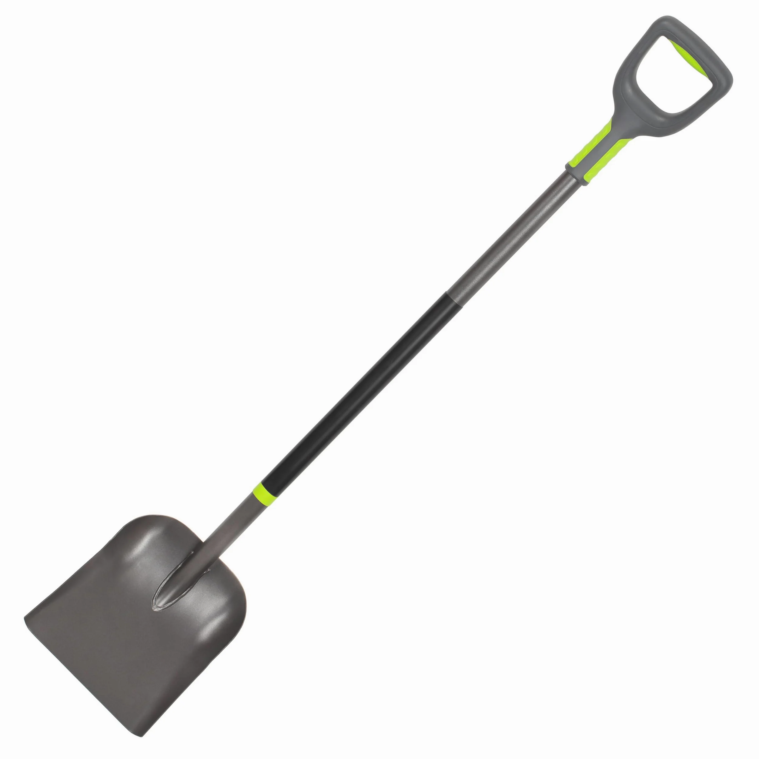 Mivos Pelle de Jardin Carrée Professionnelle en Acier au Bore Trempé - Pelle à Creuser Renforcée - Longueur 124 cm - Manche en Acier et Poignée en D - Made in EU