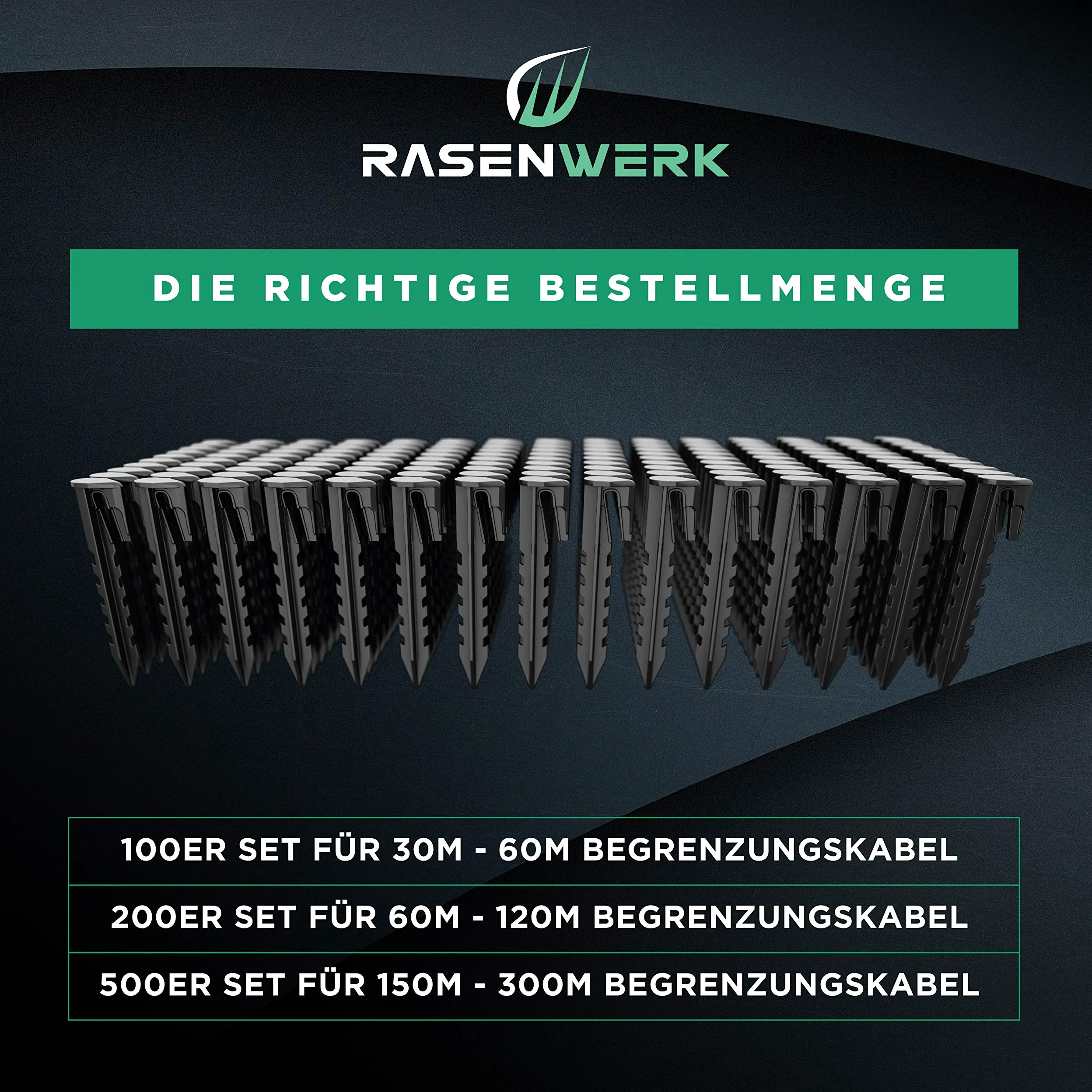 Clous pour câble délimitation pour robot tondeuse - 500 pcs - ancrages forme brevetée - piquets pour câble déli. - compatibles avec Gardena, Husqvarna, Worx, Bosch et AL-KO, etc.