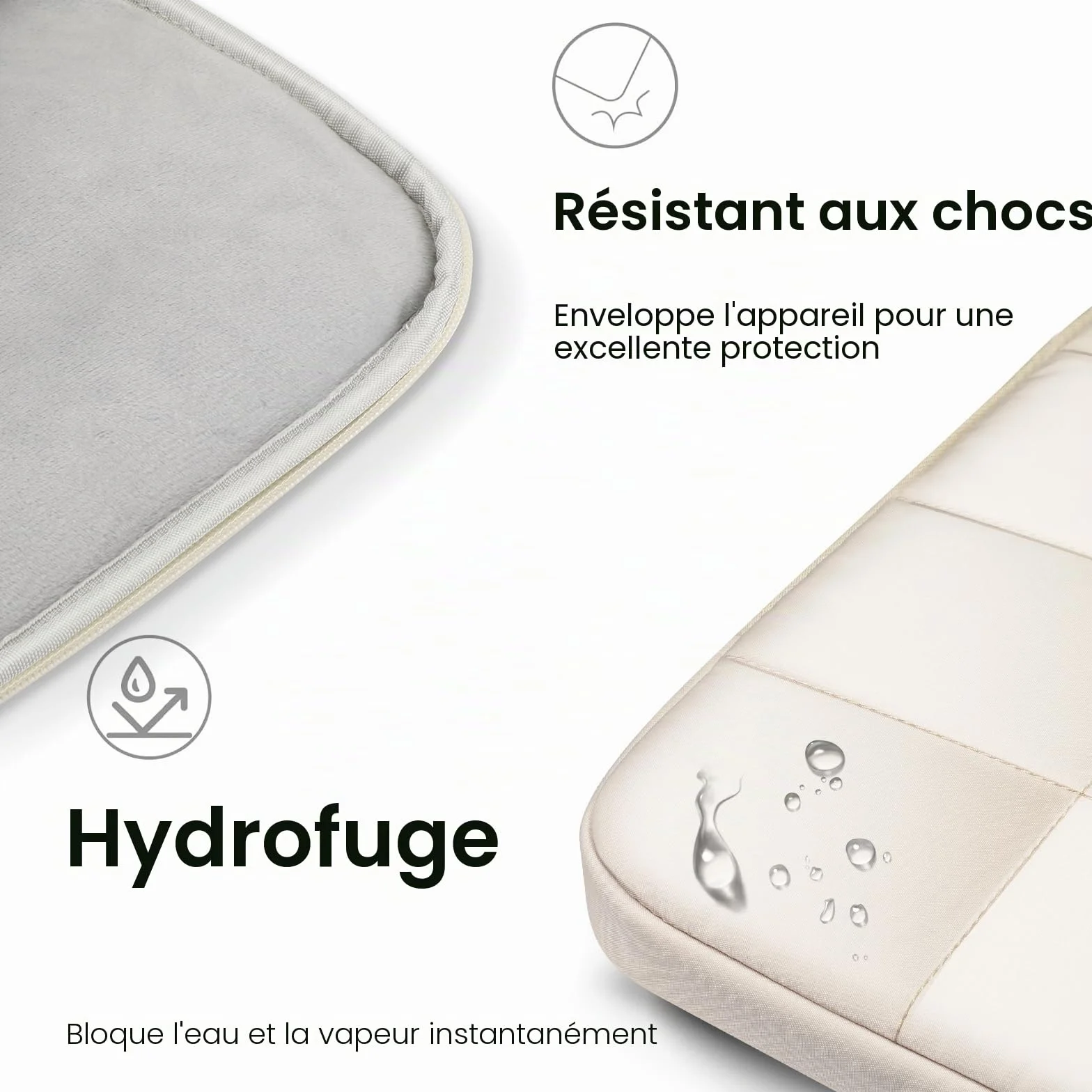 FINTIE Coque Housse MacBook Air 13.6 Pouces M5 M4 M3 M2 2026 2025 2024 2022 Beige