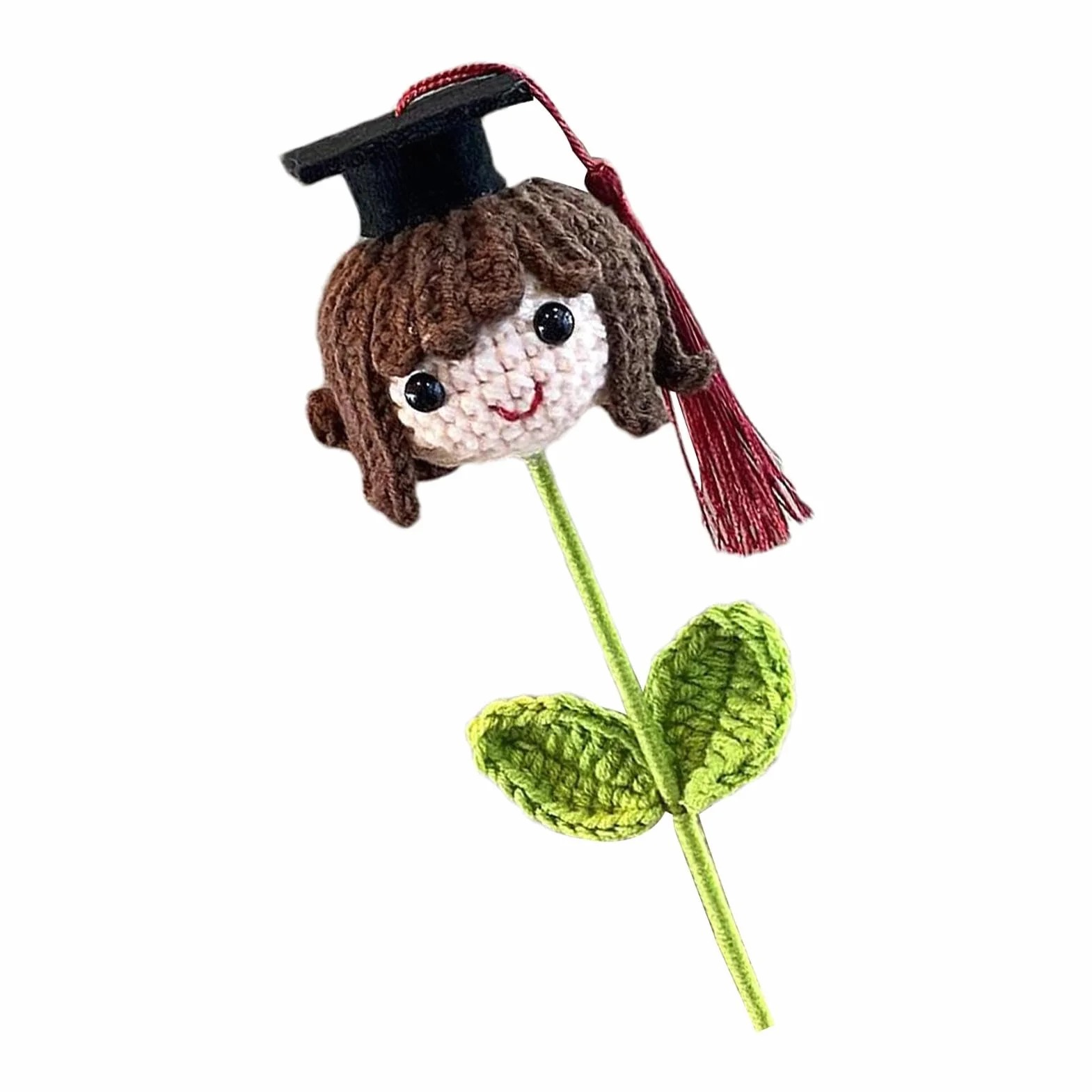Bouquet de Fleurs au Point de Graduation - Chapeau de Remise de Diplôme au Crochet avec Fleurs en Laine