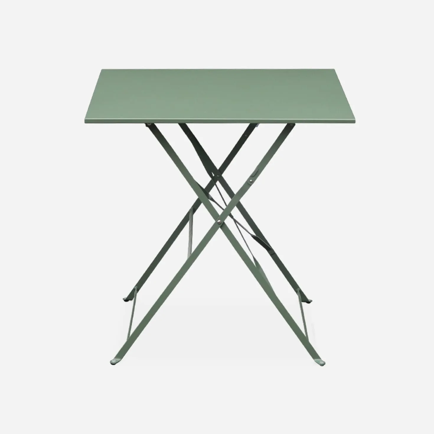 Sweeek Table de Jardin Bistrot Pliante Métal Acier Vert de Gris 70 x 70cm