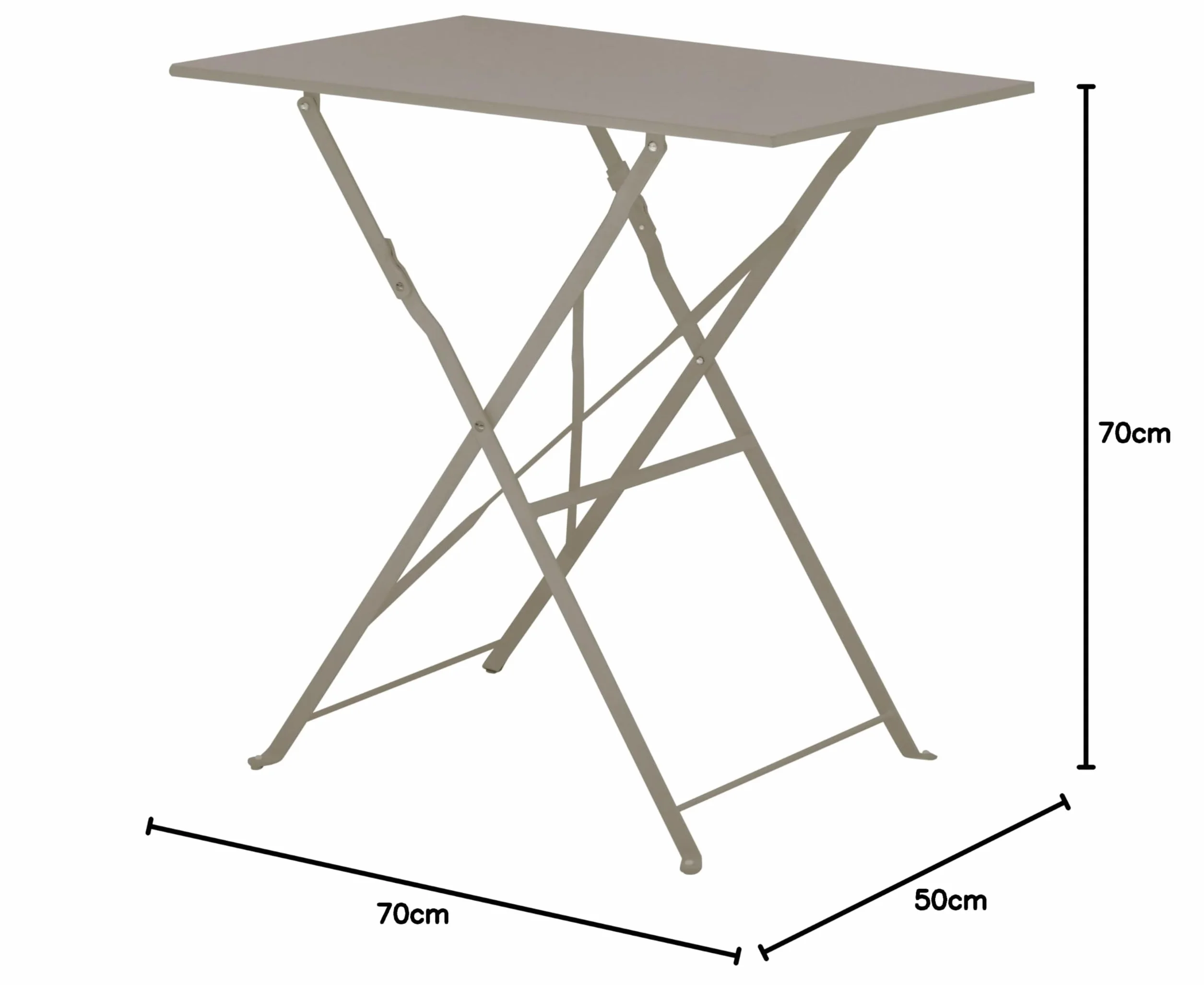Gruppo Maruccia Table de jardin pliante rectangulaire 50 x 70 cm Taupe