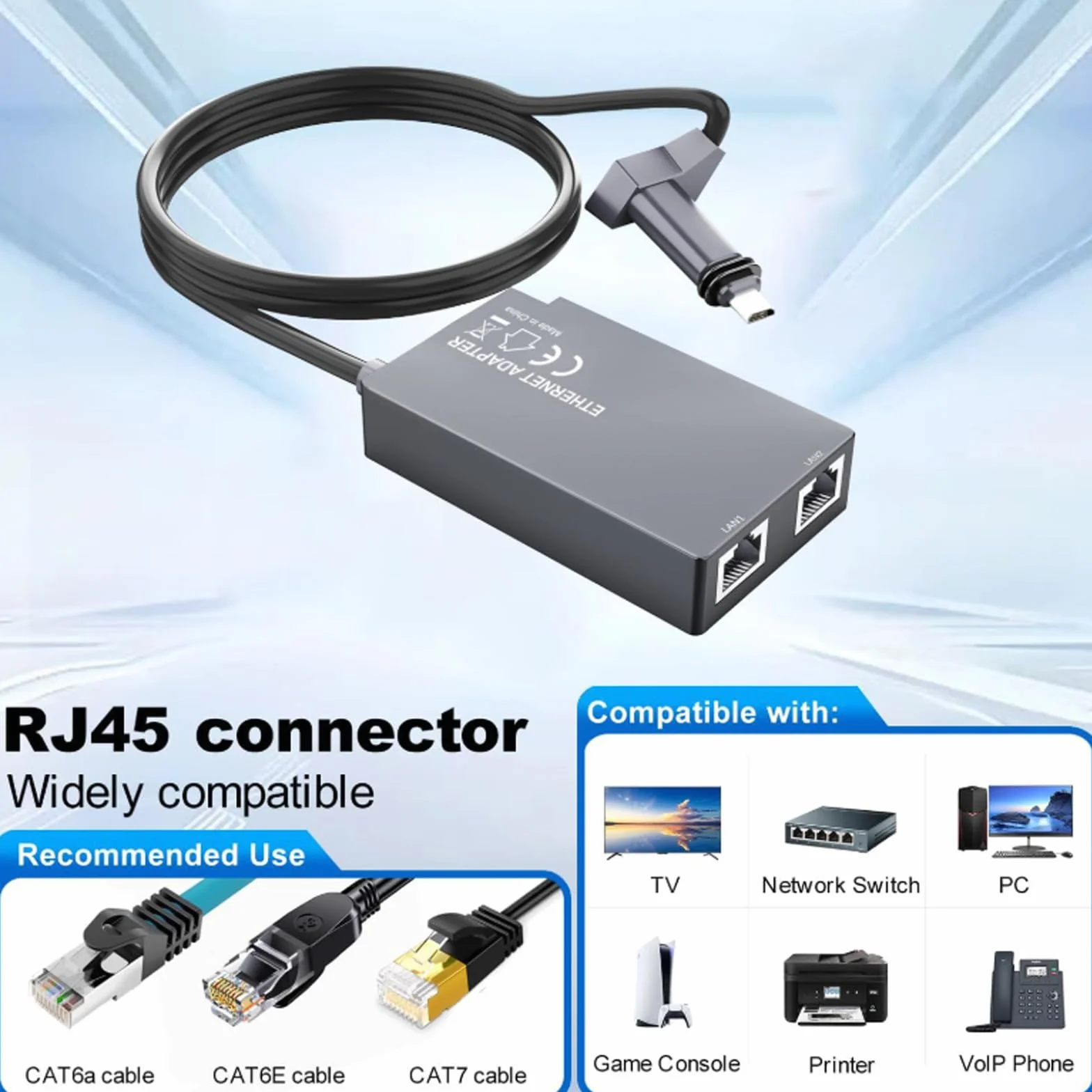 Adaptateur Ethernet Starlink Gen 2 Double Multi-Ports RJ45 1Gbps