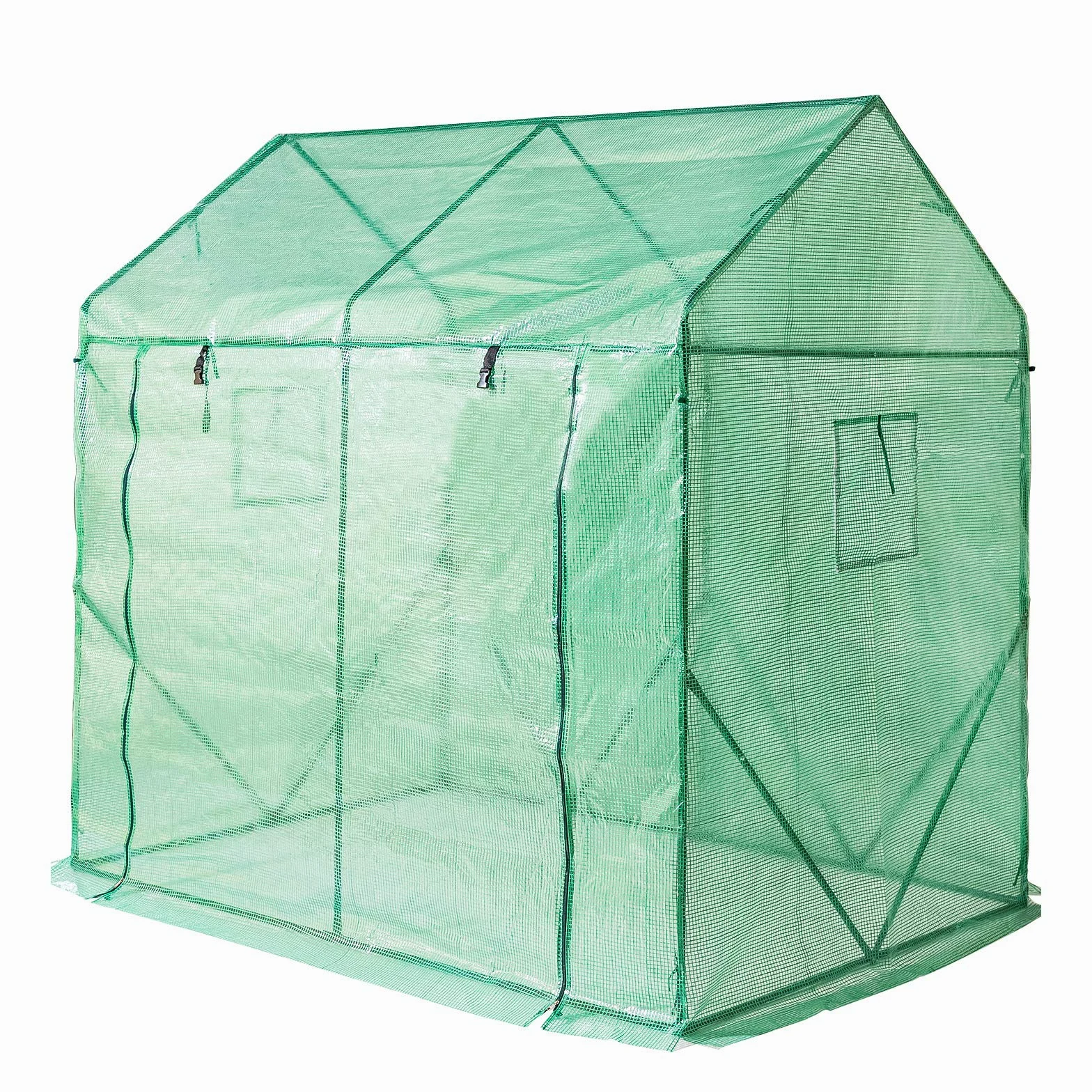 Yorbay Serre de Jardin Tente pour Plantes Tomates Fleurs Bâche renforcée en PE 140 g/m² - 200 x 140 x 200cm (LxBxH), Solide, Verte Réutilisable