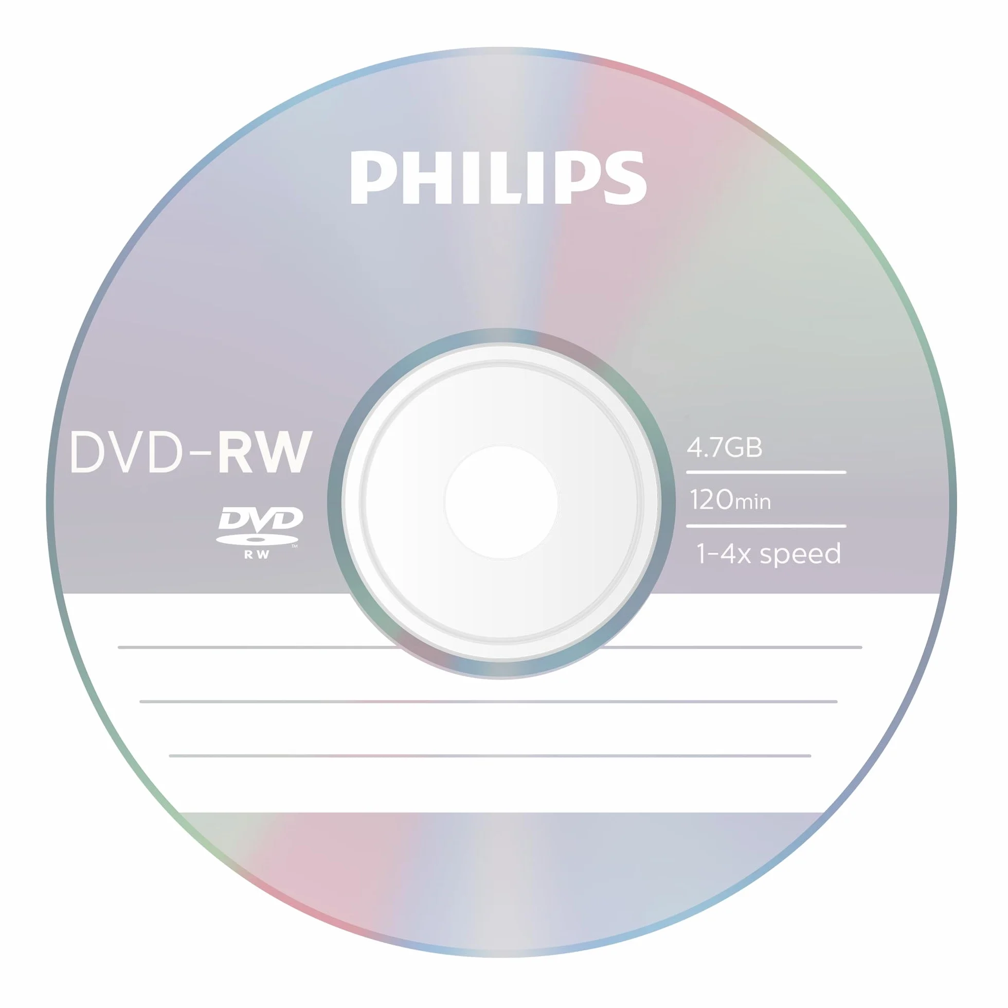 Philips DVD-RW High-Speed 4,7 Go 120 Min 1-4x Jewel Case 5 pièces réinscriptible