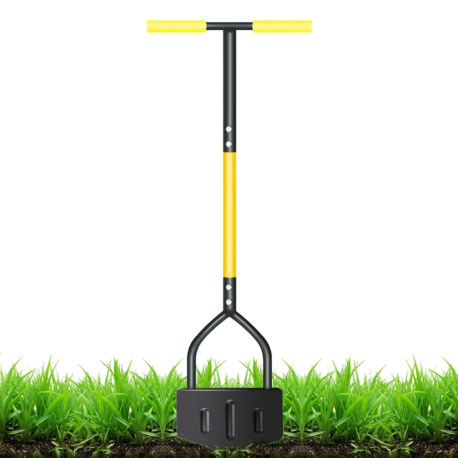 Délimitateur de Pelouse Outil Manuel de Bordure Crénelée pour Gazon | Manche Ergonomique Bêche Acier, Racloir pour Nettoyage Pelouse Massifs Escaliers Aménagement Extérieur