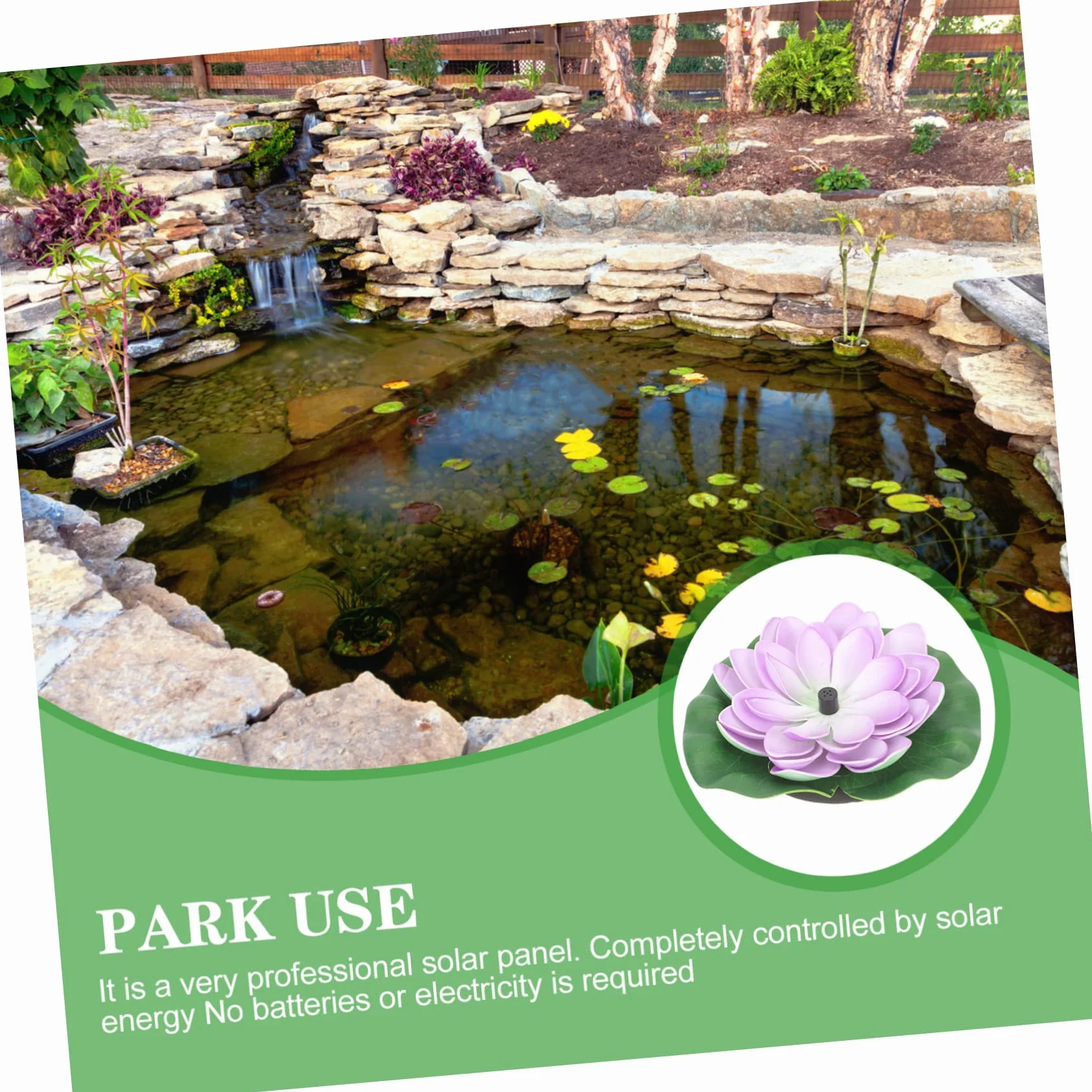 BESPORTBLE Fontaine Solaire Flottante De Fleur De Lotus pour Jardin Extérieur – 7v 1.2w, Matériau Abs Solide, Décoration Étang Et Piscine, Pompe Solaire Autonome sans Câble