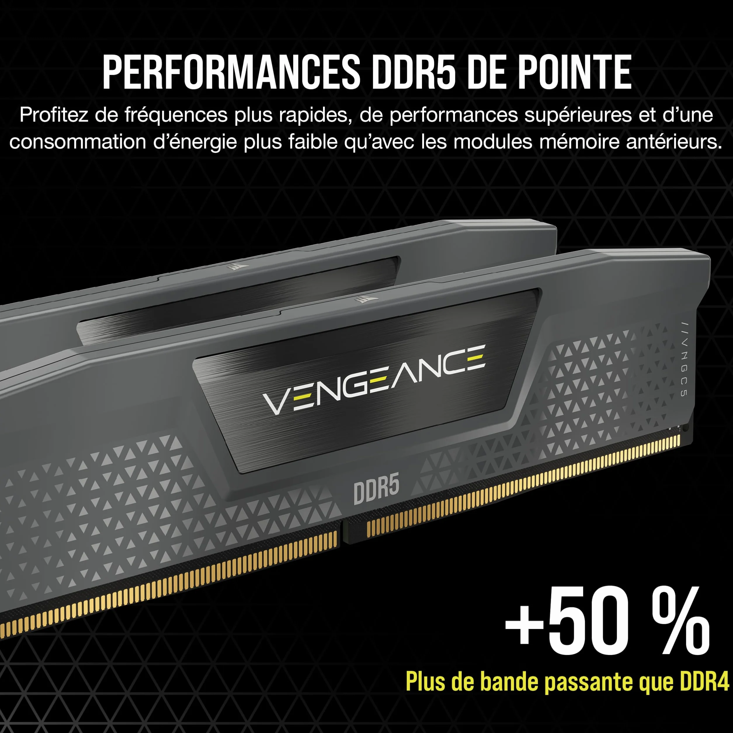 CORSAIR Vengeance DDR5 32Go (2x16Go) 6000MHz CL36 AMD Expo Intel XMP iCUE Mémoire Gris CMK32GX5M2E6000Z36