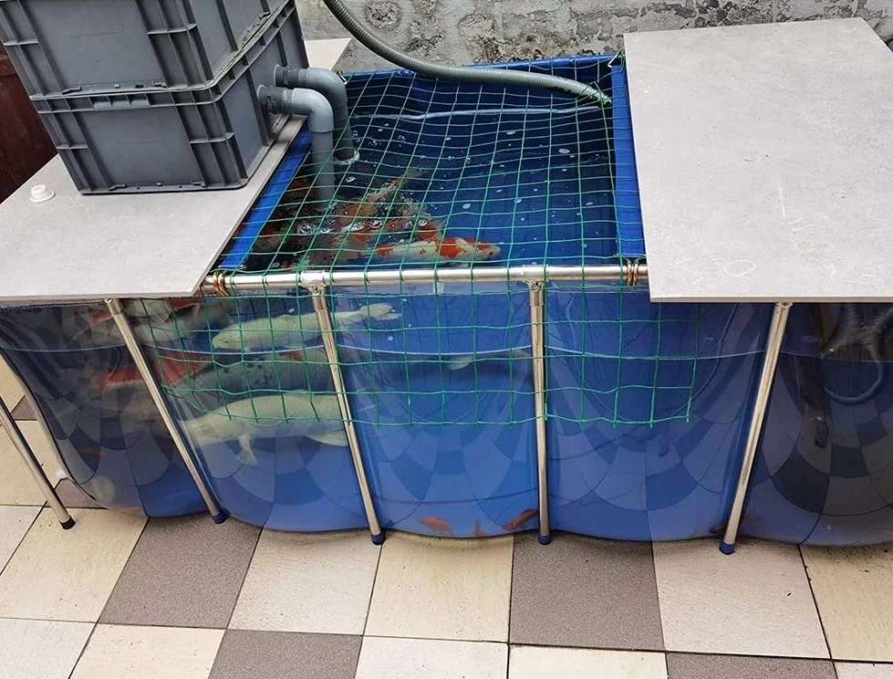Bassin d'intérieur avec panneau d'observation transparent et vanne de vidange, 200 x 140 x 61 cm, idéal pour l'élevage de poissons, les jeux d'eau et la décoration extérieure. Aquarium résis