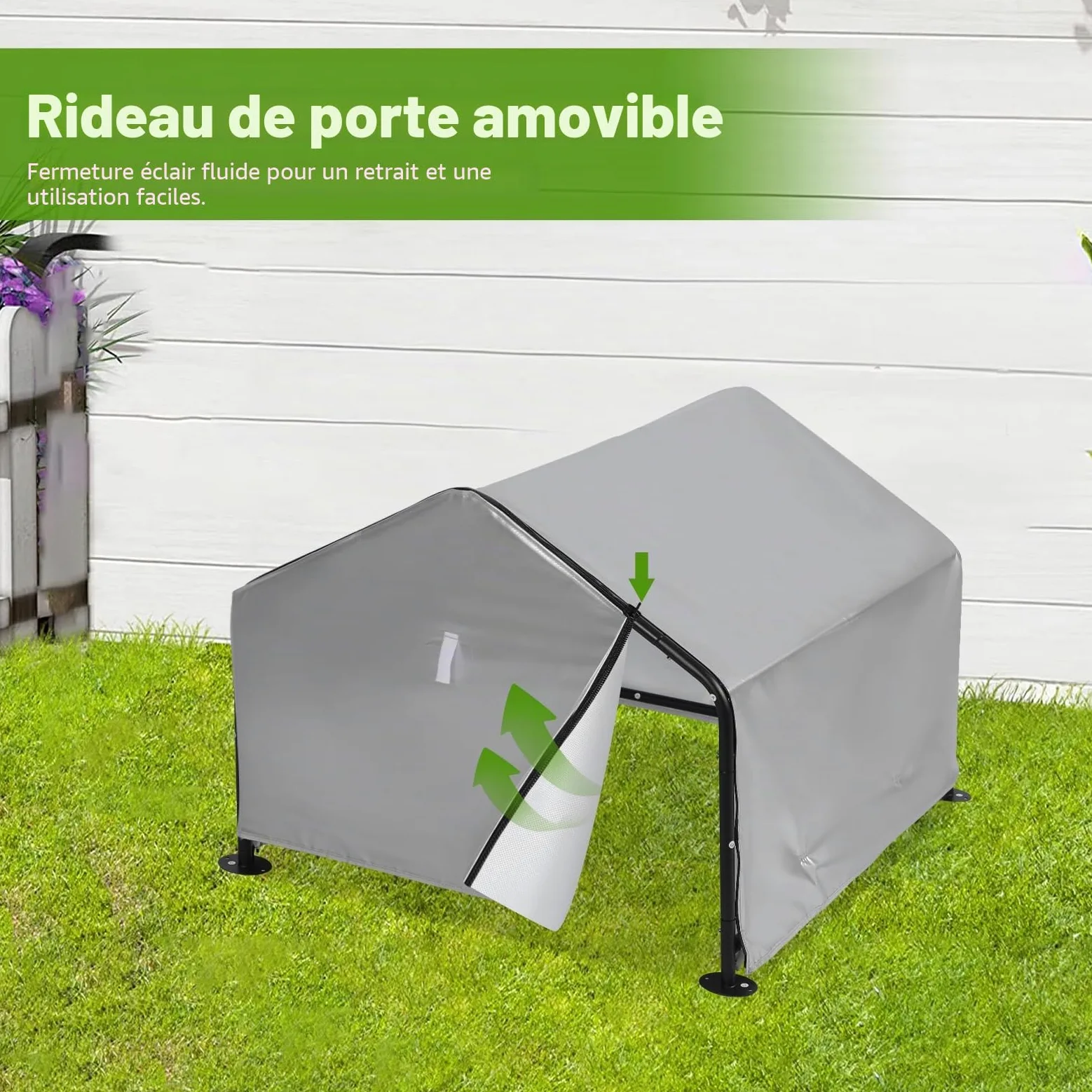 Garage pour robot tondeuse, tondeuse à gazon, auvent avec protection UV et résistant aux intempéries, garage, chambre pour animaux de compagnie, 78 × 74 × 63 cm