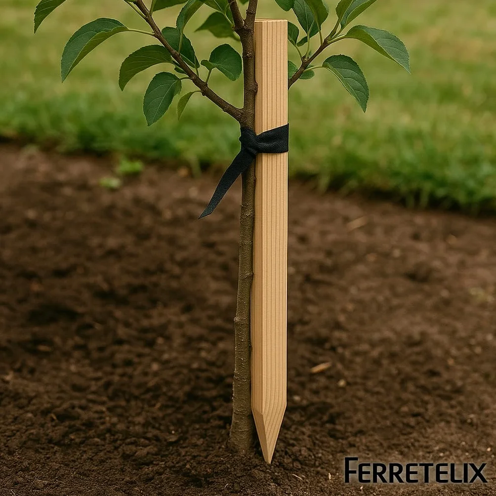 FERRETELIX® Lot de 50 piquets en bois 60 cm de long 3 x 3 cm