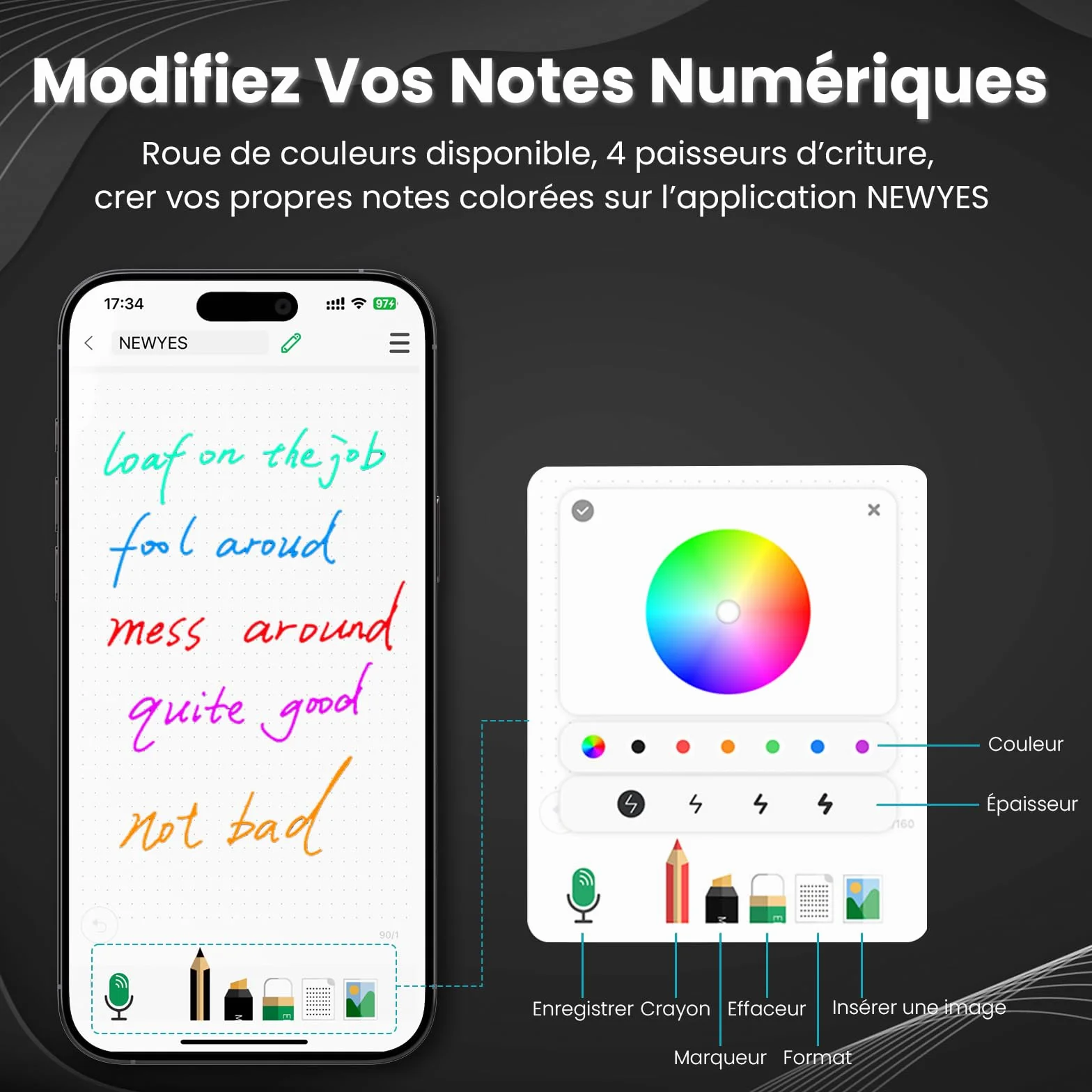 NEWYES SyncPen 3.0 Smart Pen - Synchronisez notes écran papier, compatible iOS Android