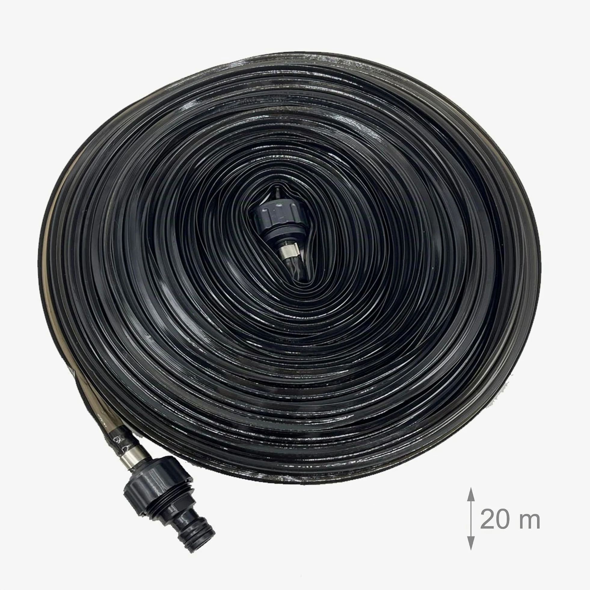 Relaxdays Tuyau d'arrosage Plat perforé 20 m pour pelouse et massifs Noir