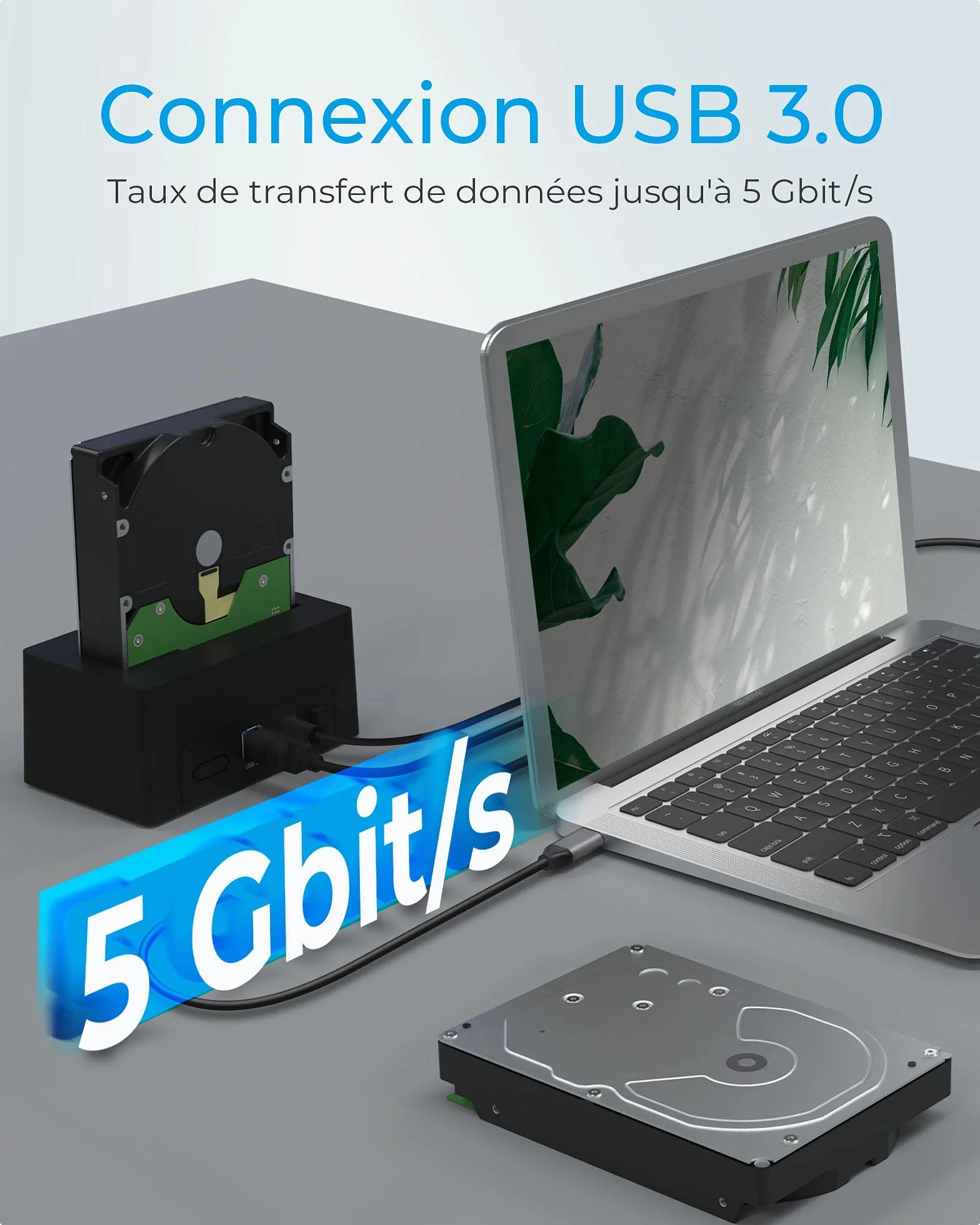 ICY BOX Station d’Accueil USB 3.2 pour SSD Disque Dur 2,5 3,5 Pouces SATA UASP Boitier Interne Externe