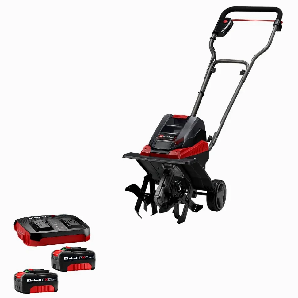Einhell Motobineuse sans fil GE-CR 30 Li Solo - Système Power X-Change (2x18 V, Largeur de travail 30 cm, Profondeur de travail 20 cm) + Twincharger et 2 Batteries 4,0Ah