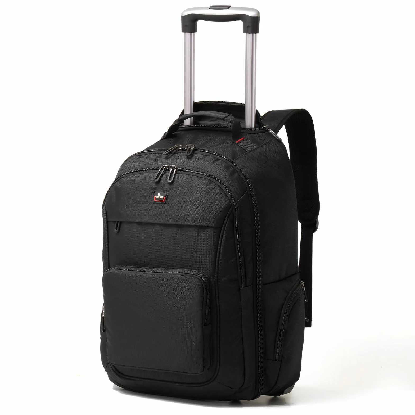 Sac à Dos à Roulettes 17,3 Pouces Bagage à Main Ordinateur Portable Noir Voyage