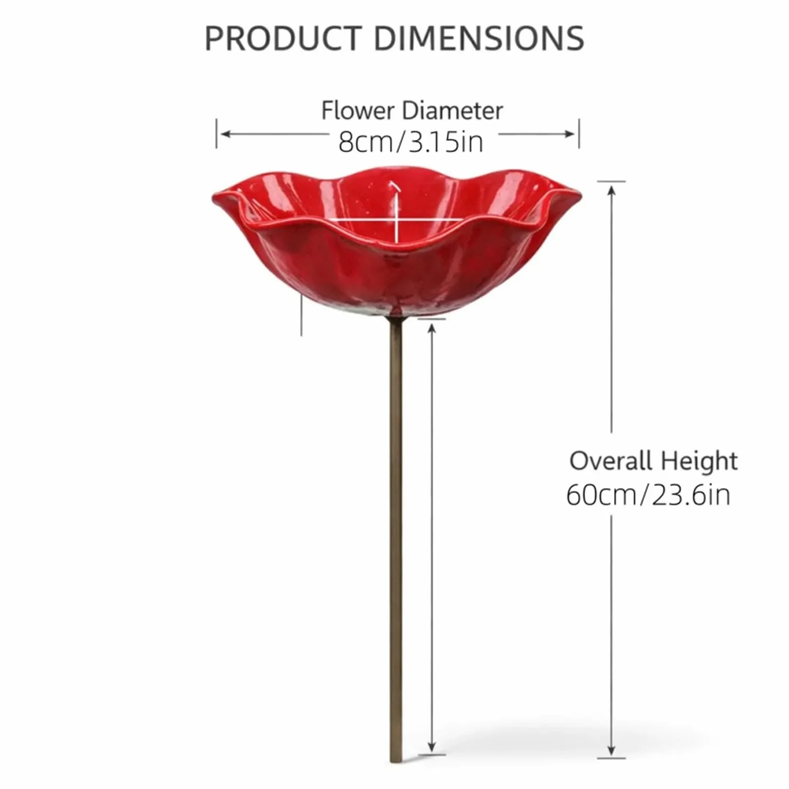 Station d'arrosage pour Oiseaux en métal Fer forgé Forme Fleur, Abreuvoir extérieur pour Papillons et Abeilles