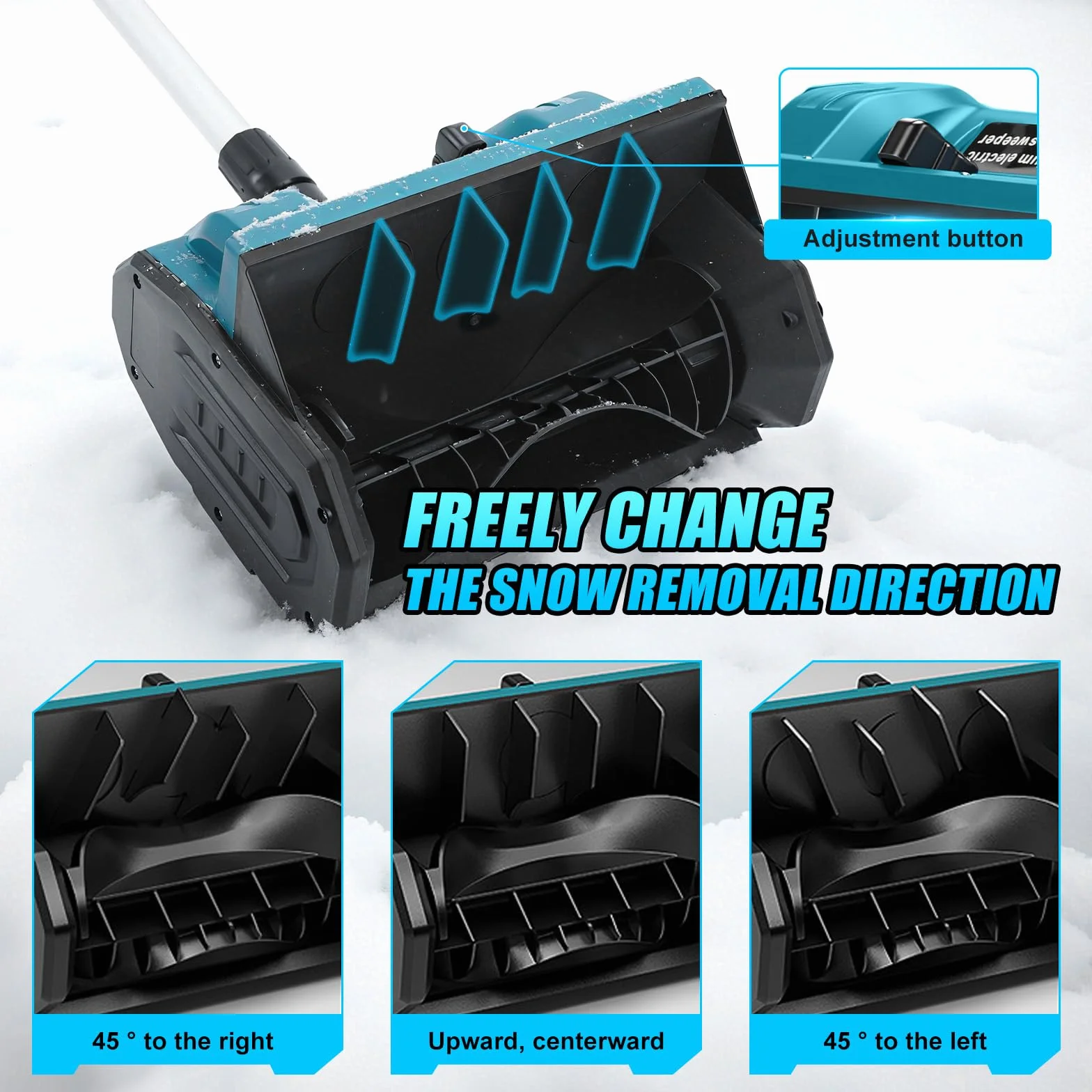 Makita 18V Souffleuse à Neige sans Fil, Fraise à Neige Pliable, Projection 8m, Largeur 28cm, 3500 r/min