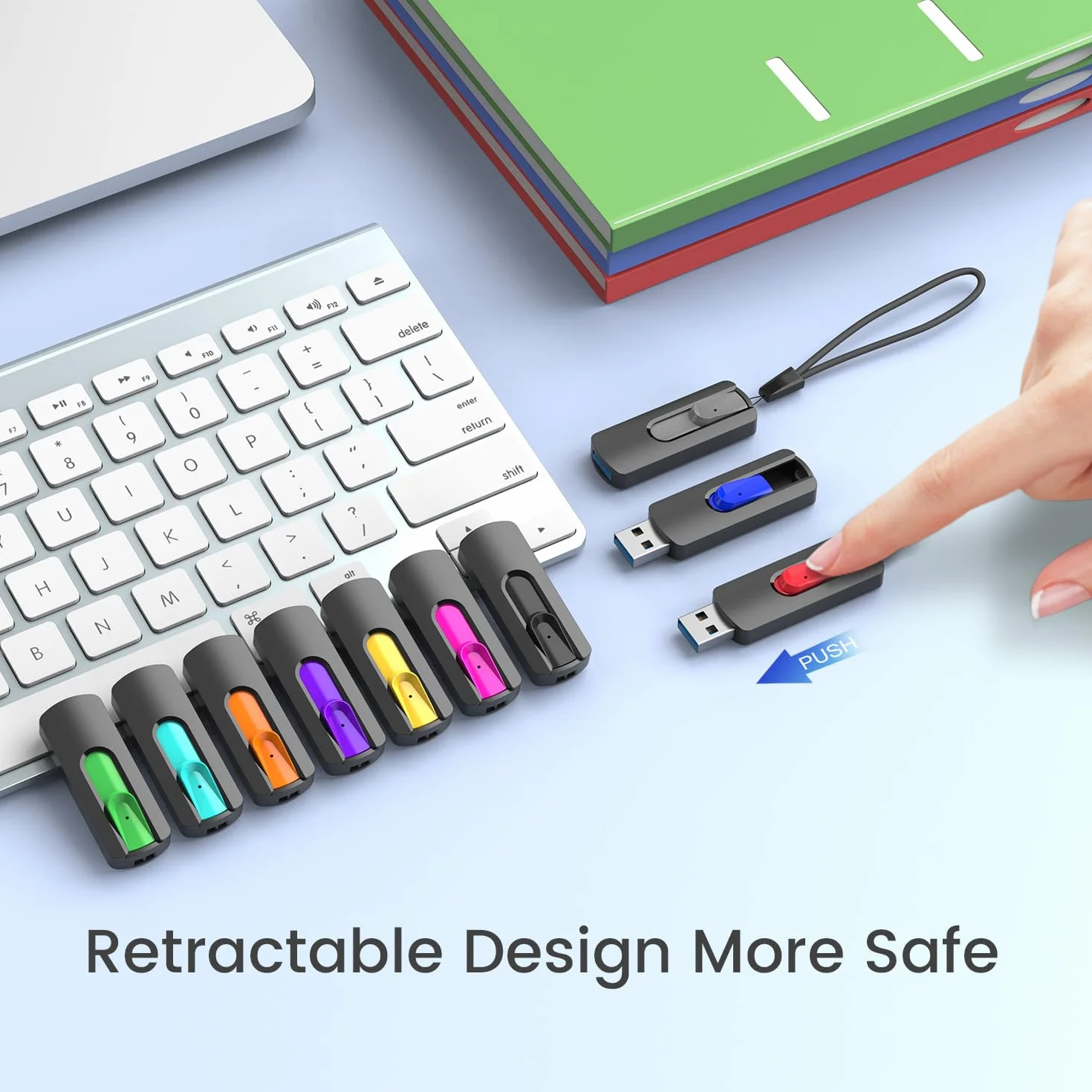 Vansuny Clé USB 2.0 64Go Lot de 5 Rétractable LED