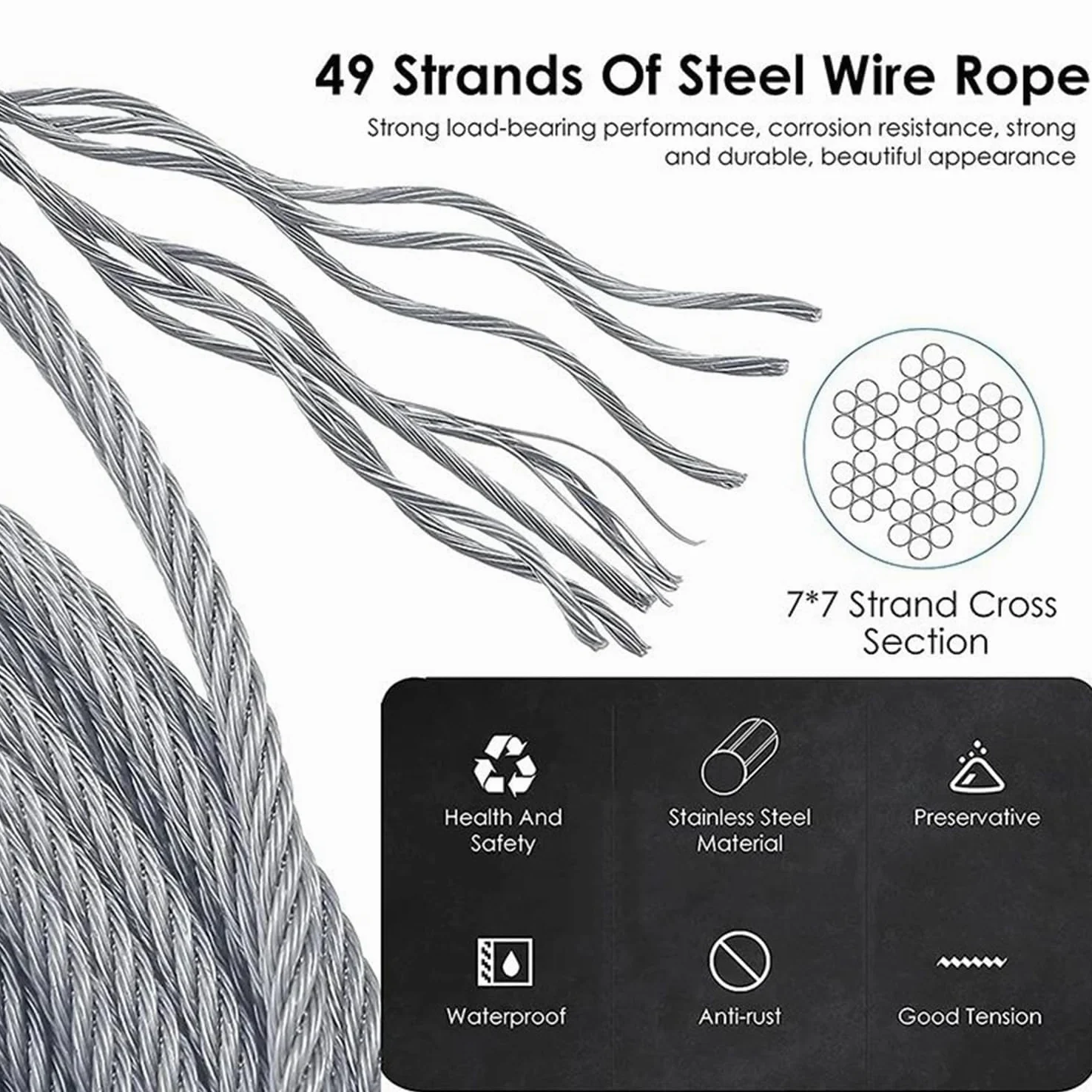 Support pour Plantes Grimpantes,Kit Palissage Plantes Grimpantes,12m,Système Professionnel Complet,Comprend Les Supports Muraux Et Le Câble en Acier De 3 mm (8 Supports,12 Mètres De Câble)