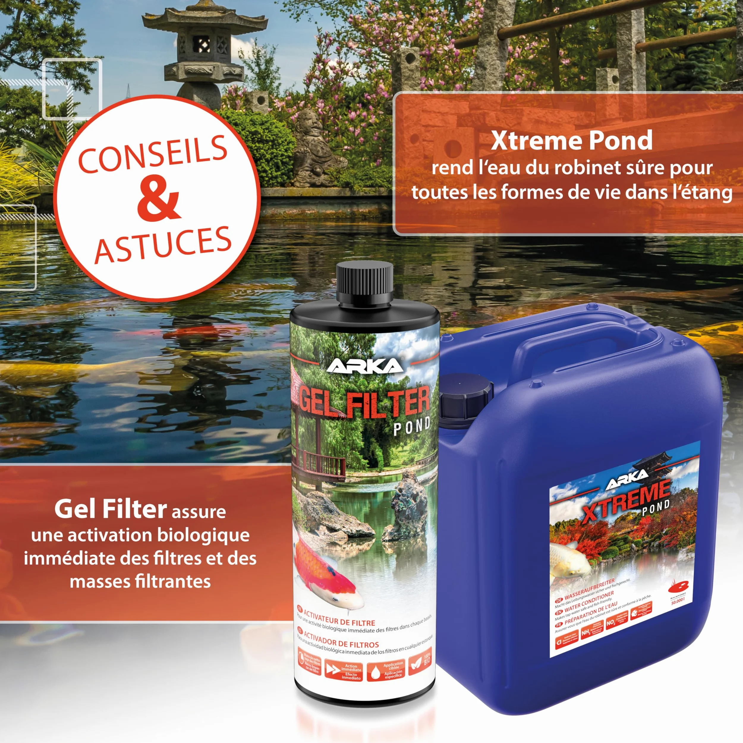 Conditionneur pour Bassin 5000 ML - Xtreme Anti-Chlore | neutralise chlore, métaux lourds, ammoniac, nitrites, changement d'eau, bassin de jardin, bassin à koïs