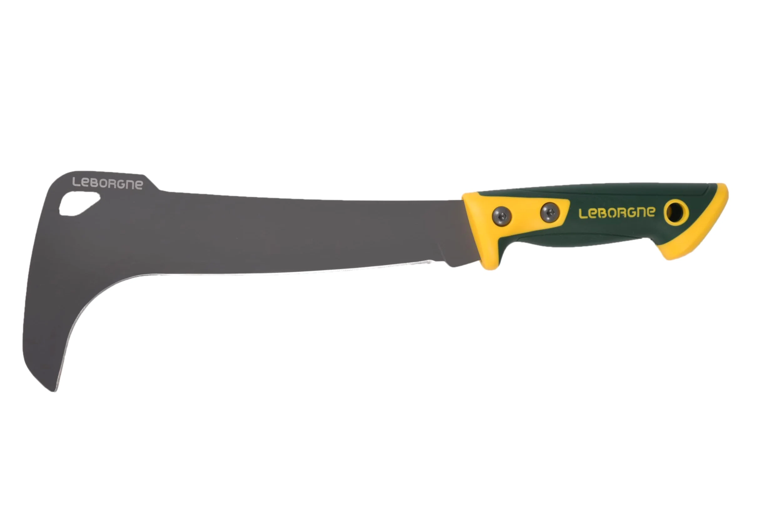 Leborgne Serpe Italie 30 cm Duopro – Lame INOX trempée 50-55 HRC – Manche bi-matière Ergonomique – étui PVC – élagage et débroussaillage