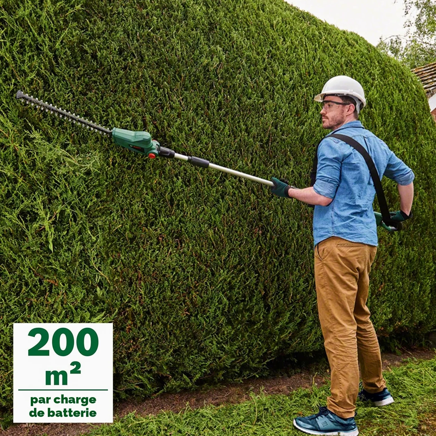 Elagueuse sur perche sans fil Bosch - UniversalChainPole 18 & Bosch taille-haies télescopique sans fil UniversalHedgePole 18