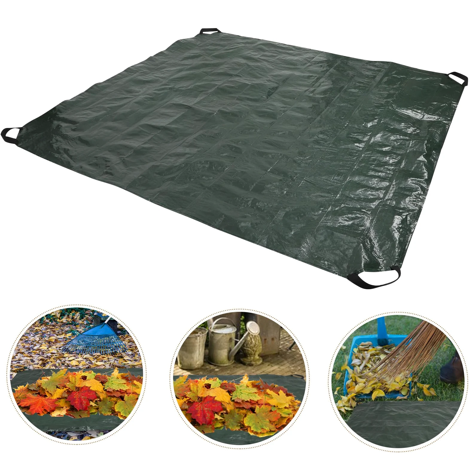 Sewroro Paquet Pliable à Déchets de Jardin en Pe avec Poignées Pratiques, Grosse Capacité pour Ramassage de Feuilles et Débris Patios et Jardins