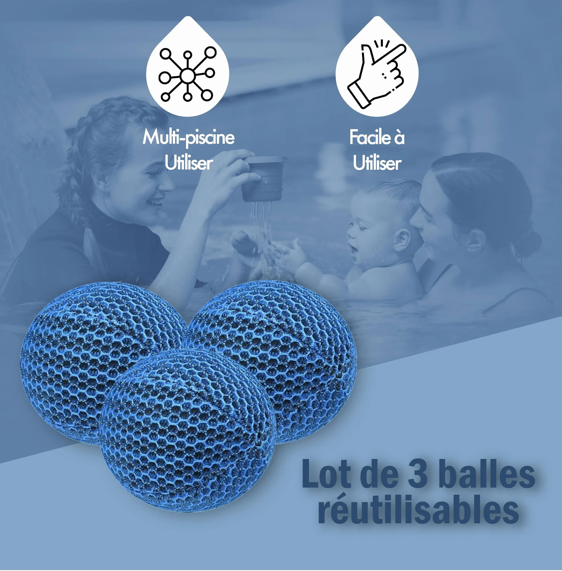 Éponges flottantes réutilisables pour spas – Boules absorbantes élimination huile et graisse