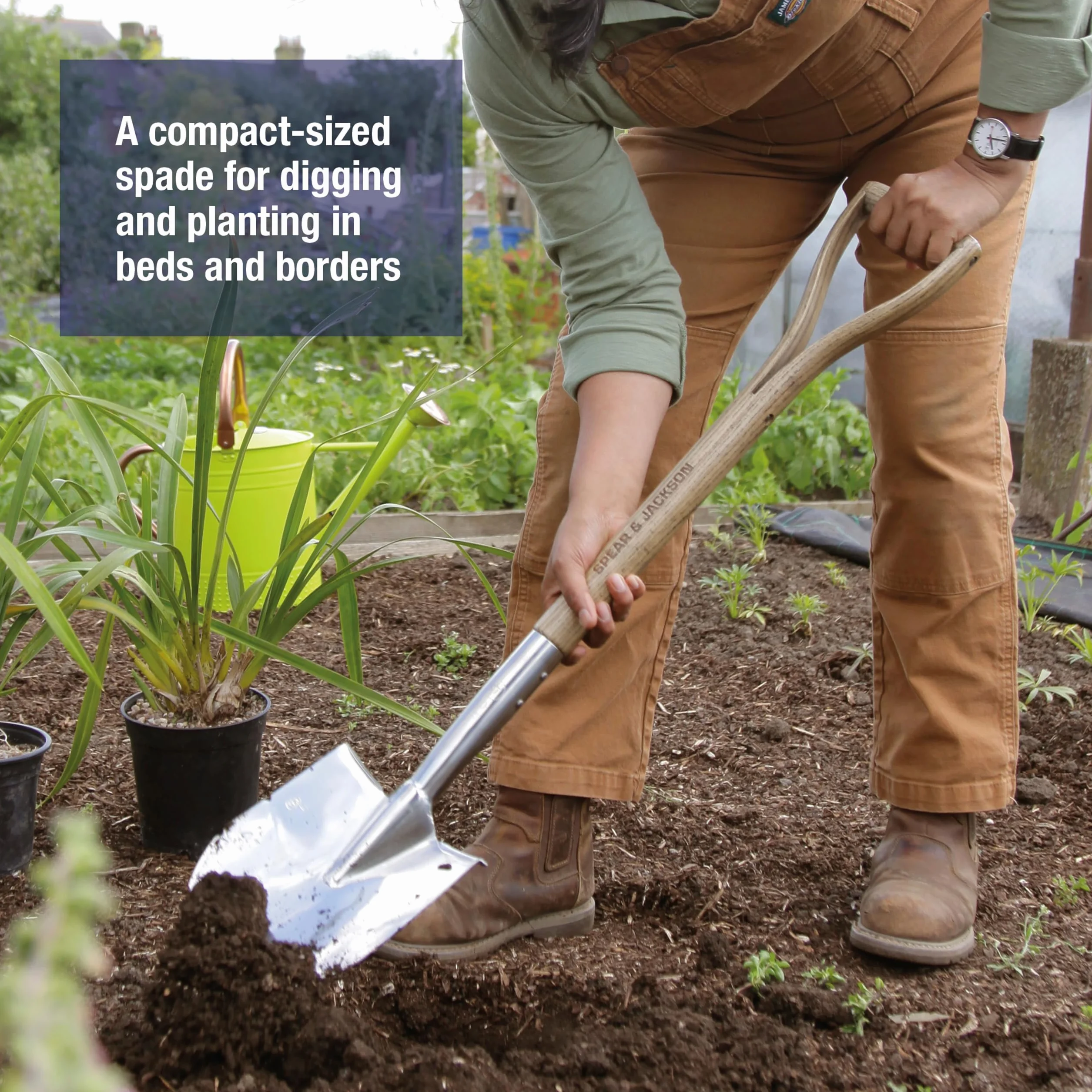Spear & Jackson 4650PS Bêche de plantation traditionnelle en acier inoxydable