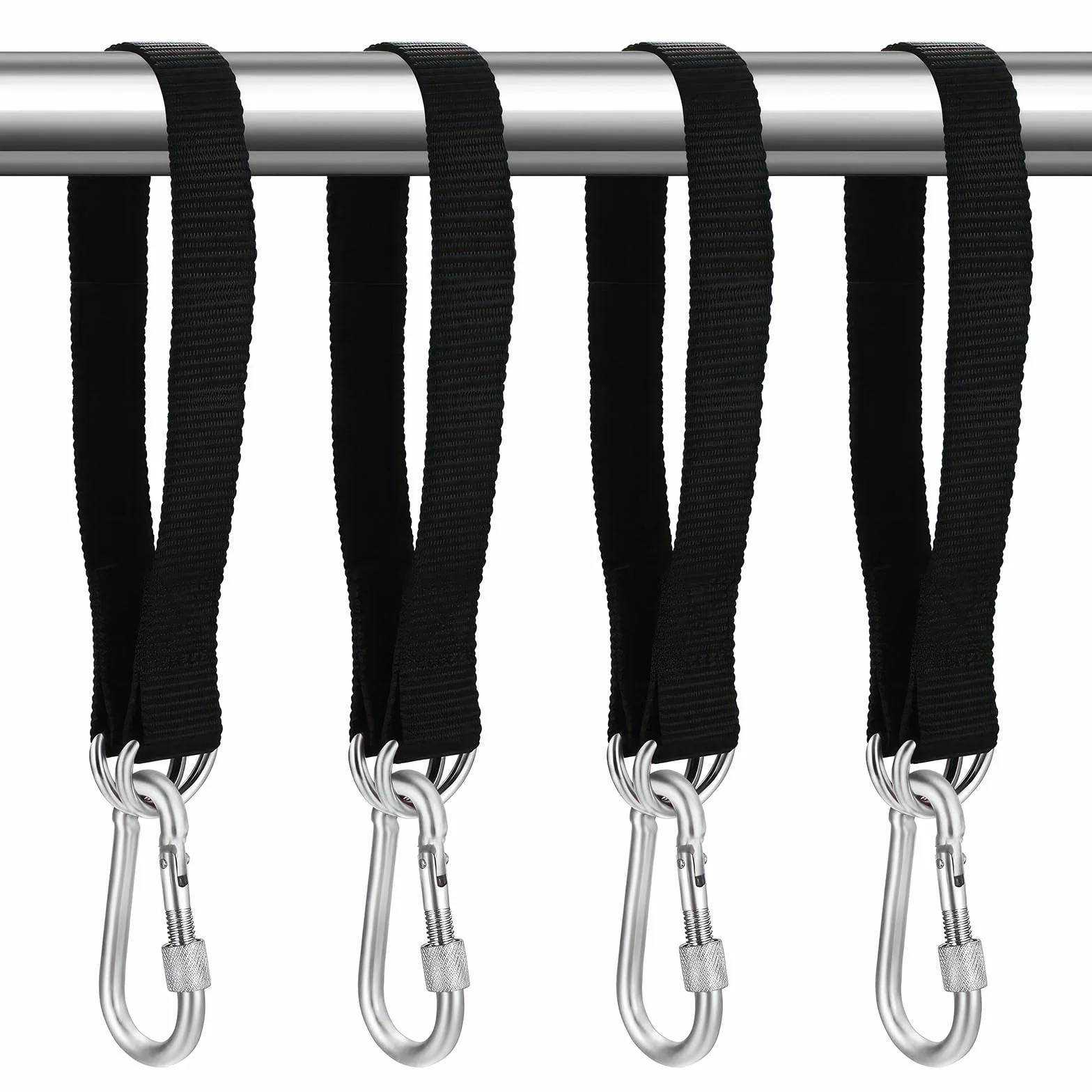 Set di Sangle Hamac 50 cm x 25 mm Sangles de Suspension pour Balançoire Arbre avec Mousquetons et Anneaux en D