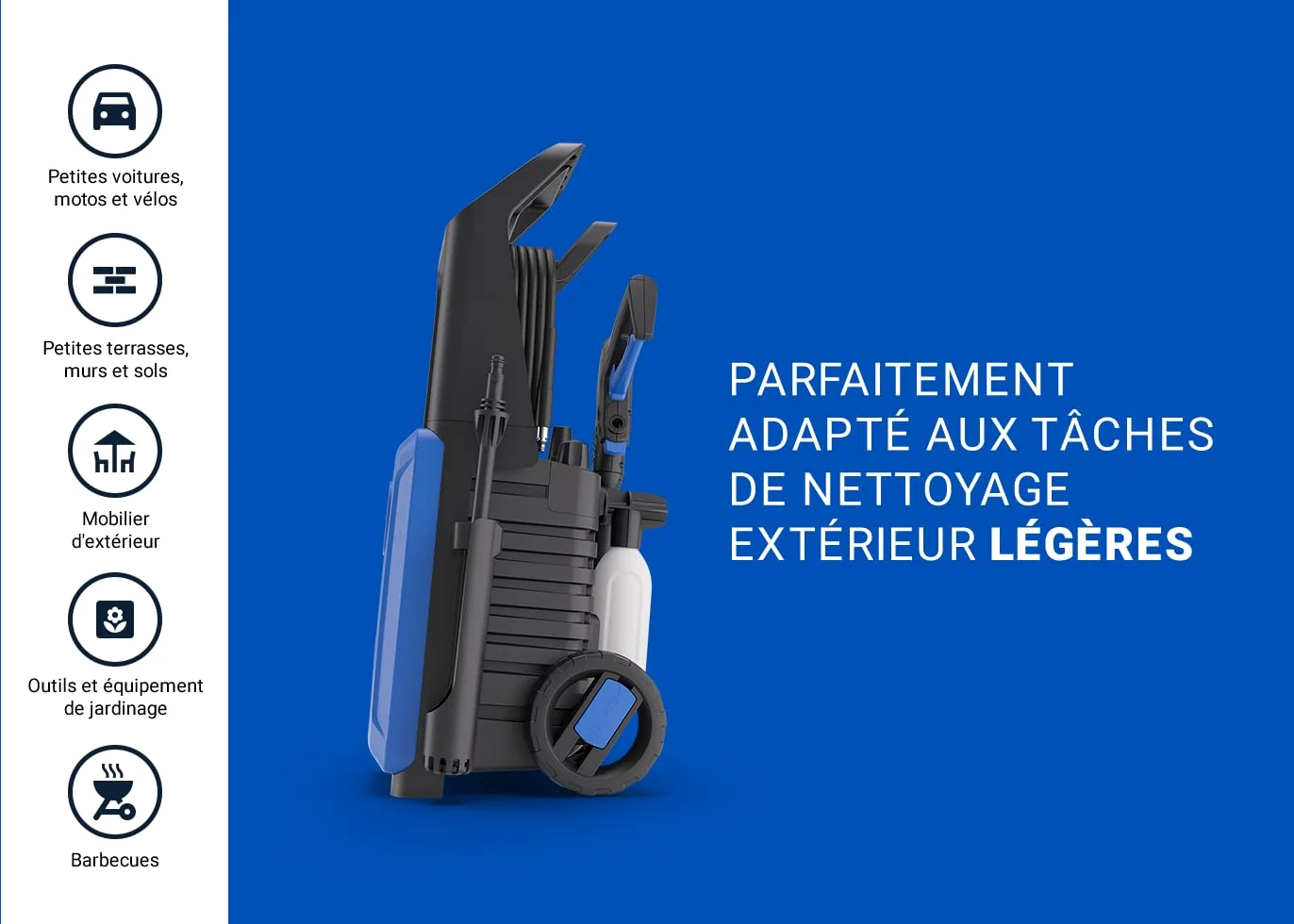 Nilfisk Classic Nettoyeur Haute Pression 120 Bar – Facile à Utiliser pour Terrasses, Voitures et Nettoyage Extérieur (1600 W)