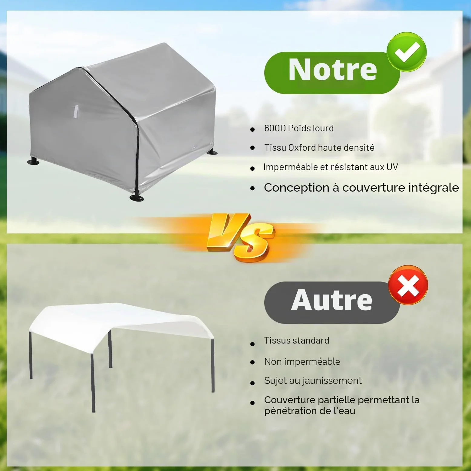 Garage pour robot tondeuse, tondeuse à gazon, auvent avec protection UV et résistant aux intempéries, garage, chambre pour animaux de compagnie, 78 × 74 × 63 cm