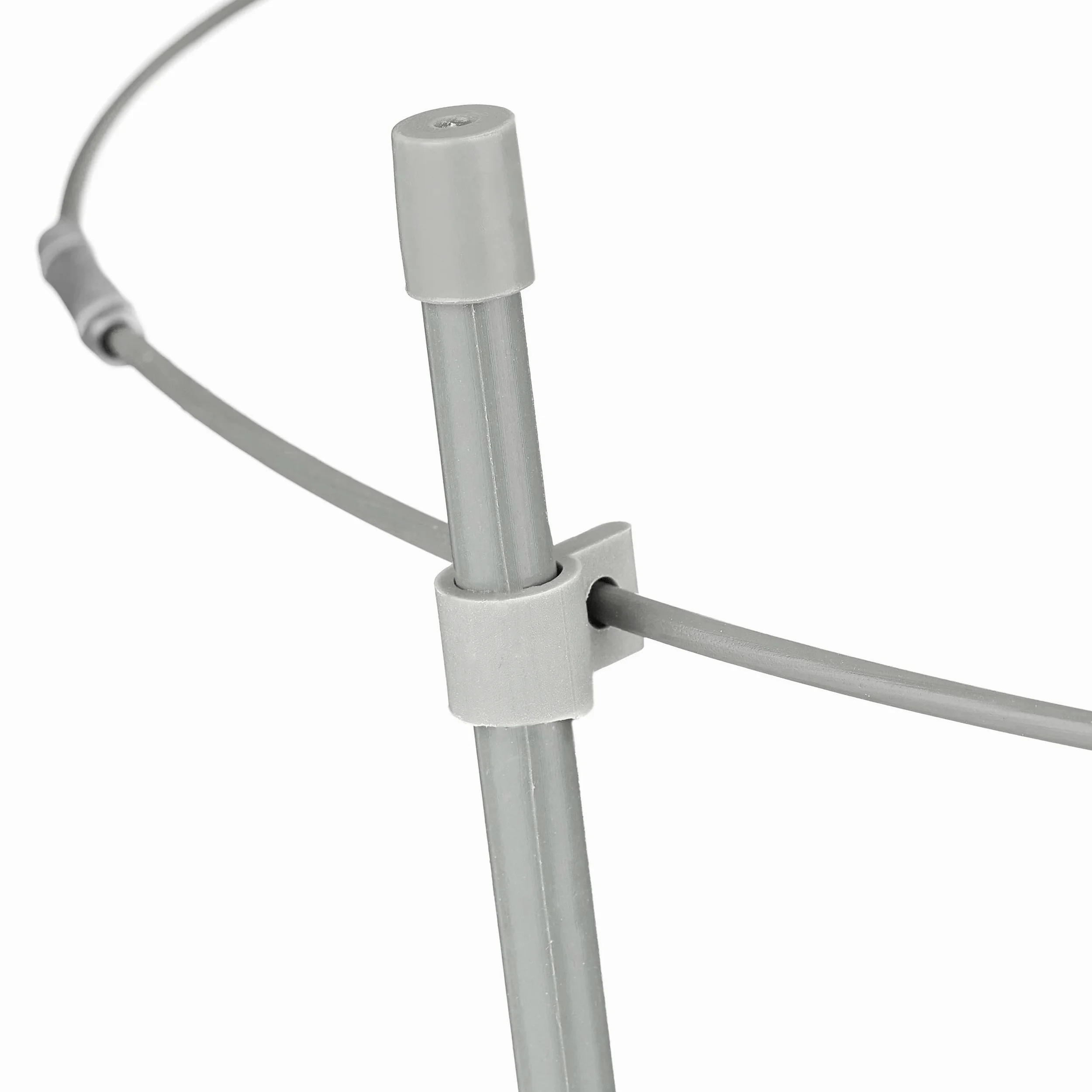 Relaxdays Tuteur à tomates en Lot de 6, métal et Plastique, Hauteur : 76 cm, 3 Anneaux réglables, pour Plantes, Gris