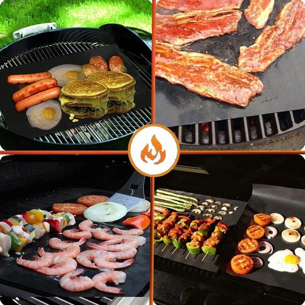 Tapis de barbecue extra épais 260°C 180x30 cm pour gaz et sans charbon