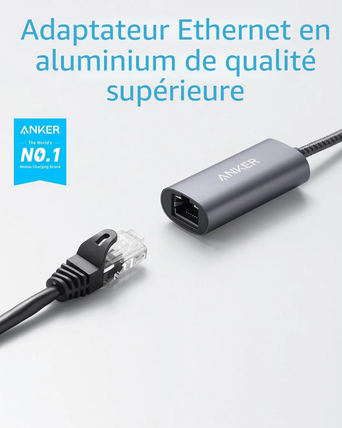 Anker PowerExpand Adaptateur USB C vers Gigabit Ethernet en Aluminium, Compact