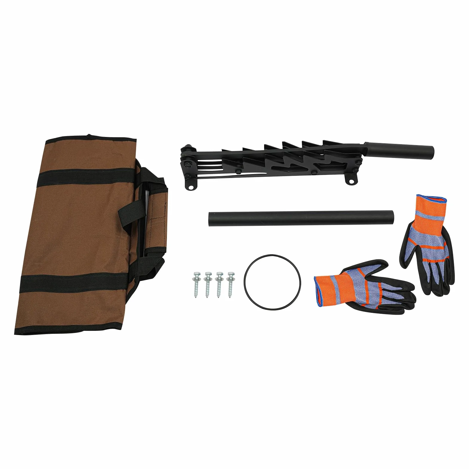 Fendeur de bûches manuel en fonte, support mural portable pour allumage de bois pour intérieur et extérieur, incl. 2 poignées détachables, porte-bois, gants et sac à bois de chauffage