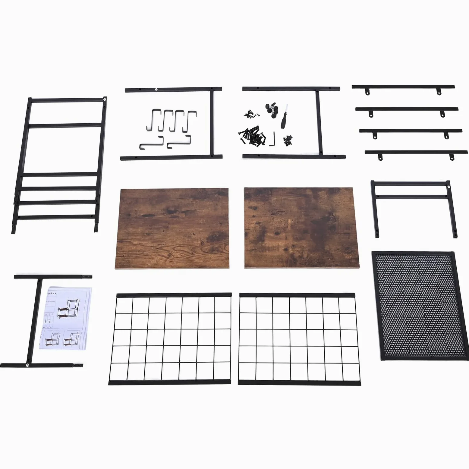 uyoyous Range outils de Jardin étagère à outils à 3 niveaux avec 6 crochets | organiseur d'outils de jardin pour stockage extérieur rangement grande capacité supprort de garage