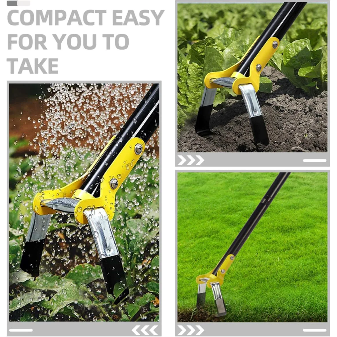 Houes de Jardin à Main en Acier Inoxydable Poignée Ergonomique pour Désherbage, Outil de Jardinage Petit et Pratique pour Usage Domestique